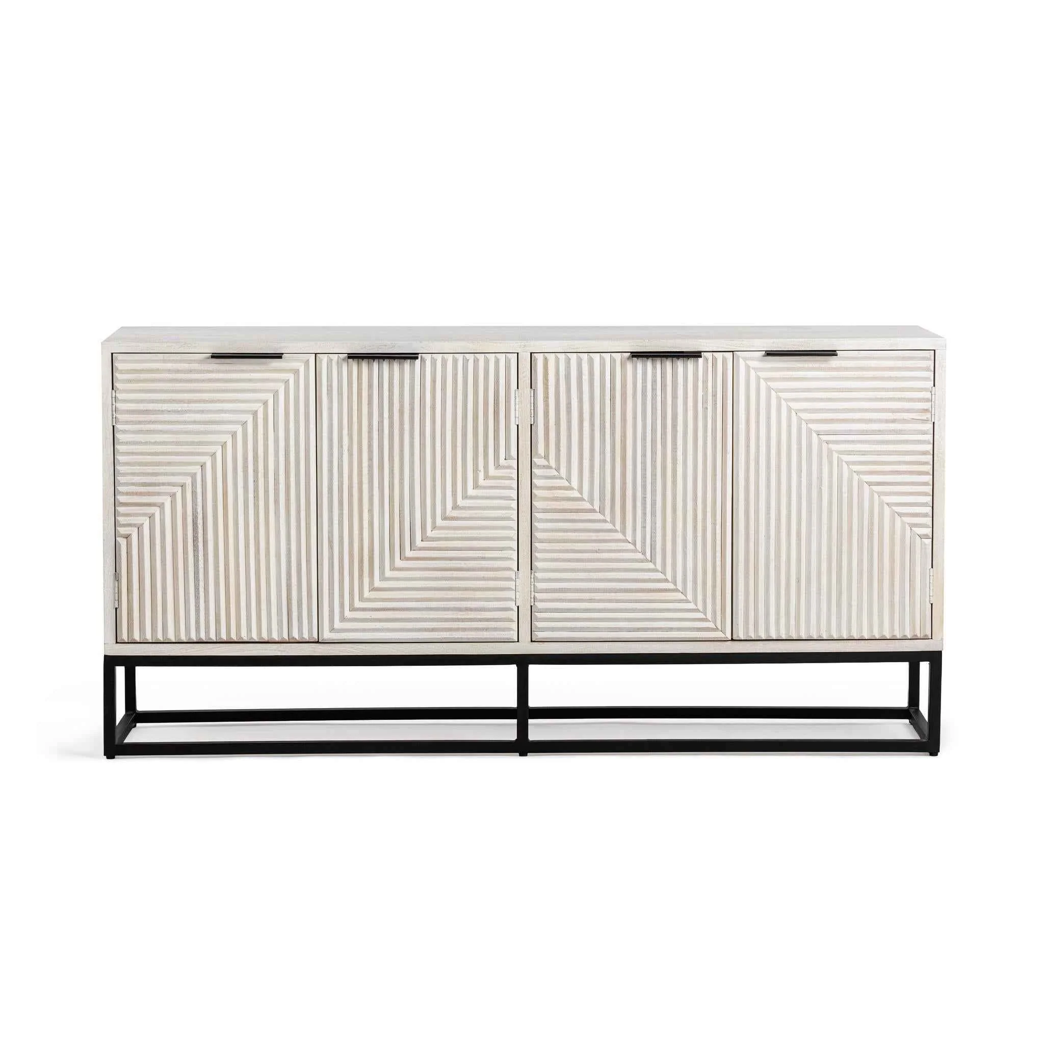 Flint 4 Door Cabinet - Coastal White - Image 2