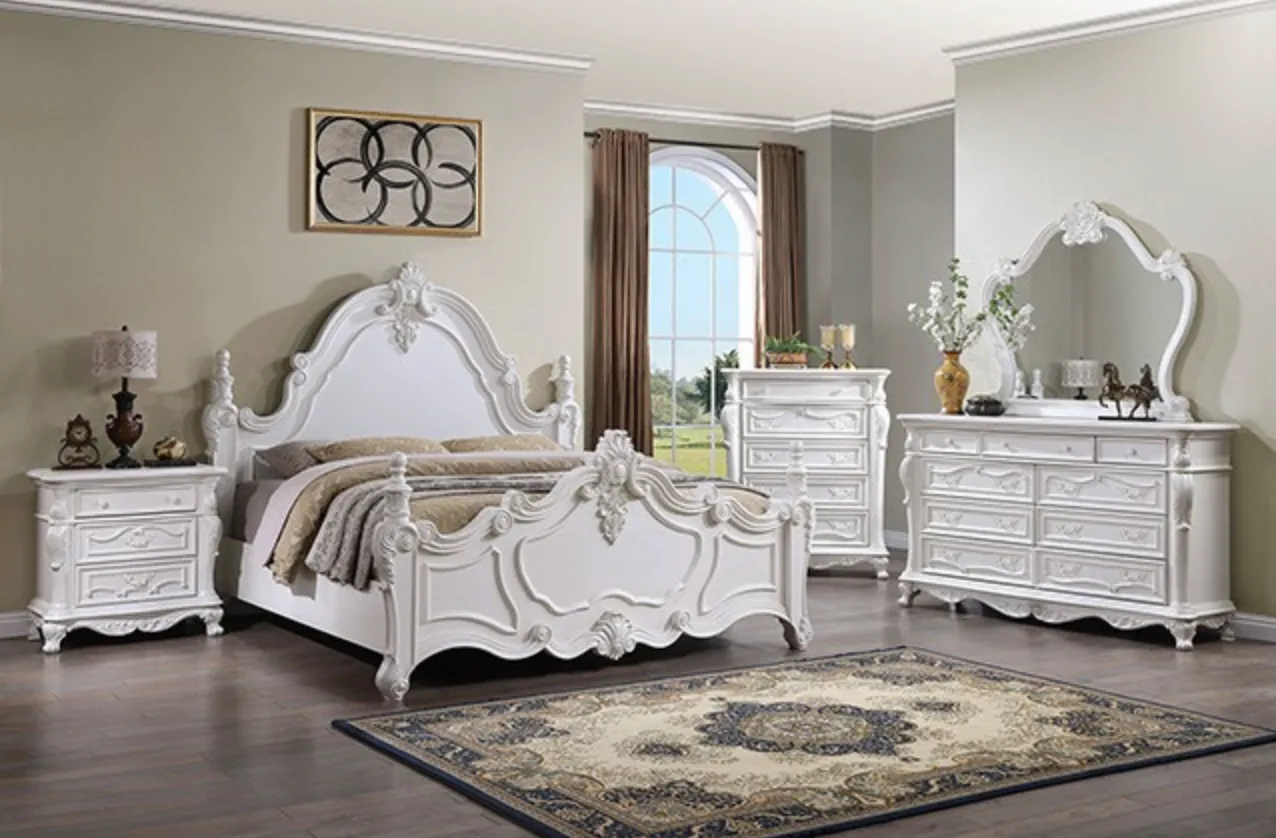 Francione White 5-Piece Queen Bedroom Set