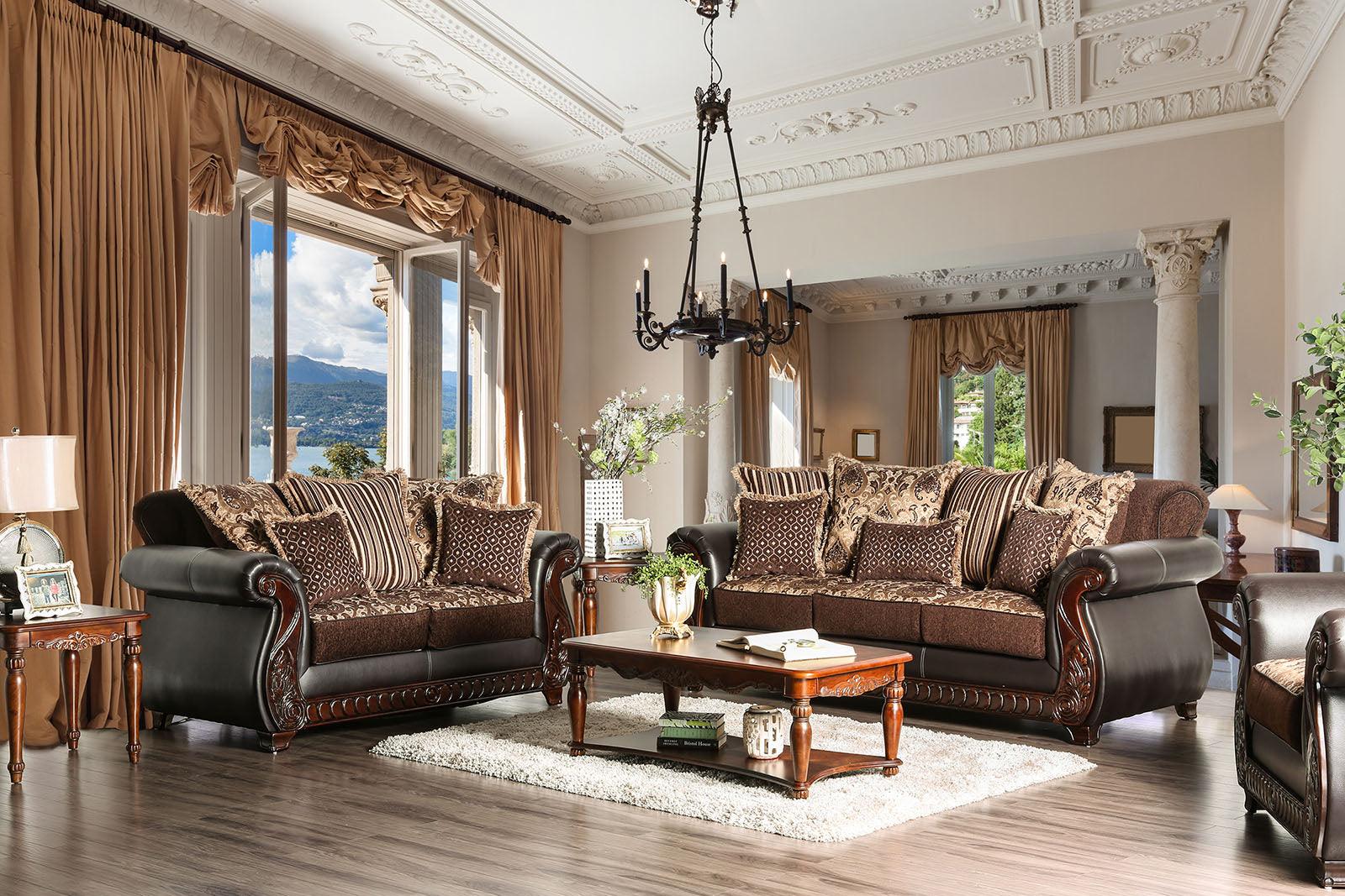 Franklin Dark Brown/Tan Sofa - Image 2