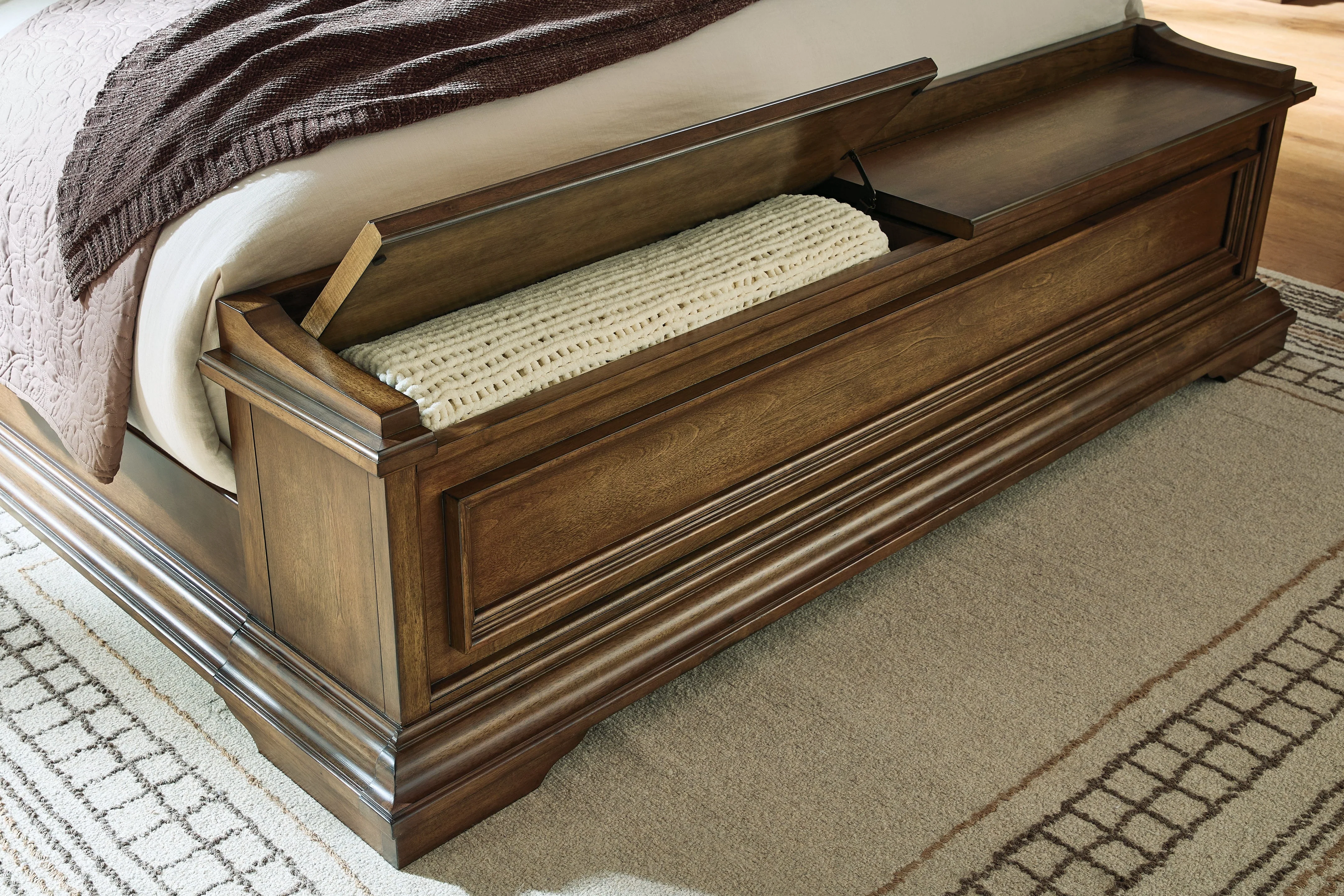 Frantanna Brown King Panel Stroage Bed - Image 10