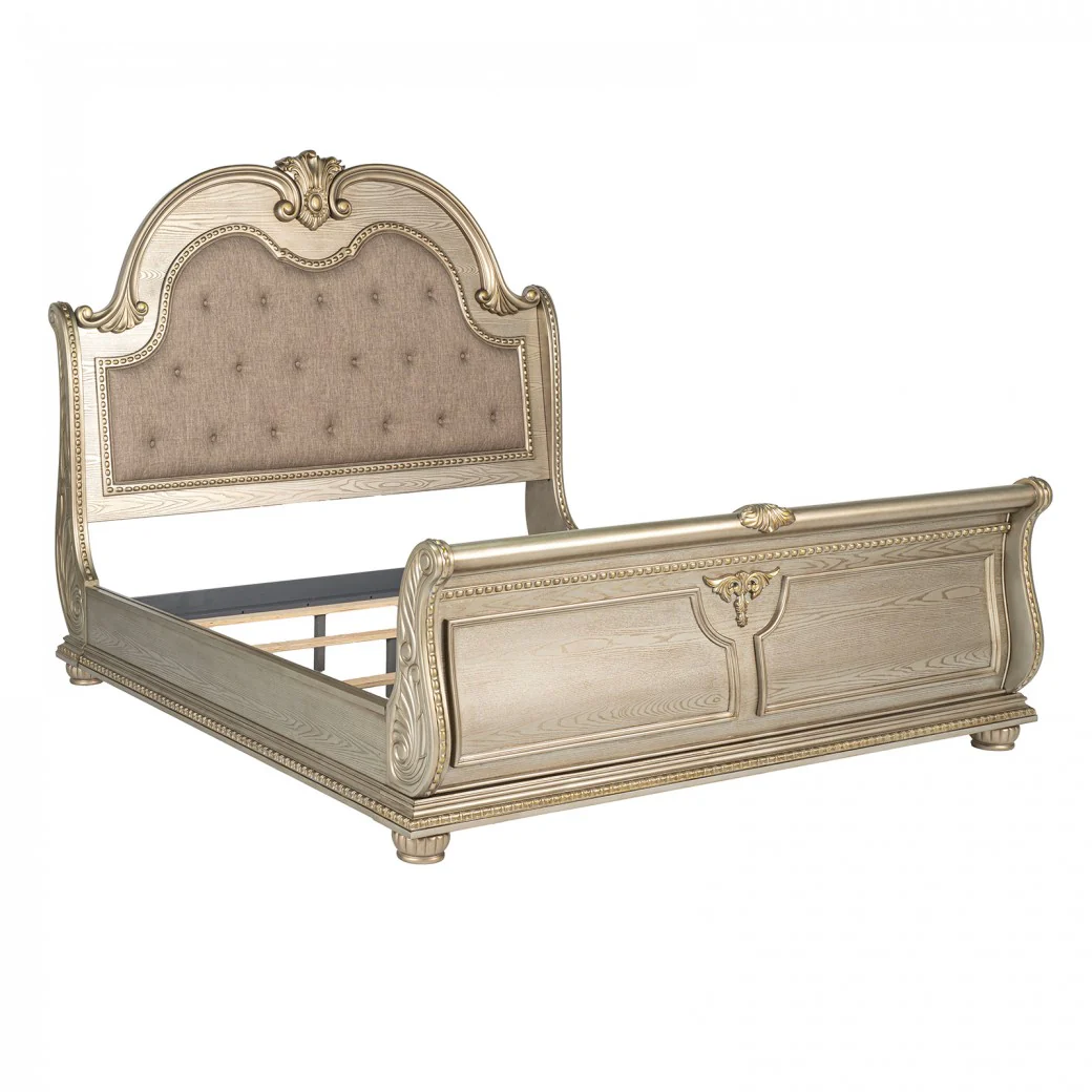 Fromberg Gold Champagne Queen Bed - Image 2