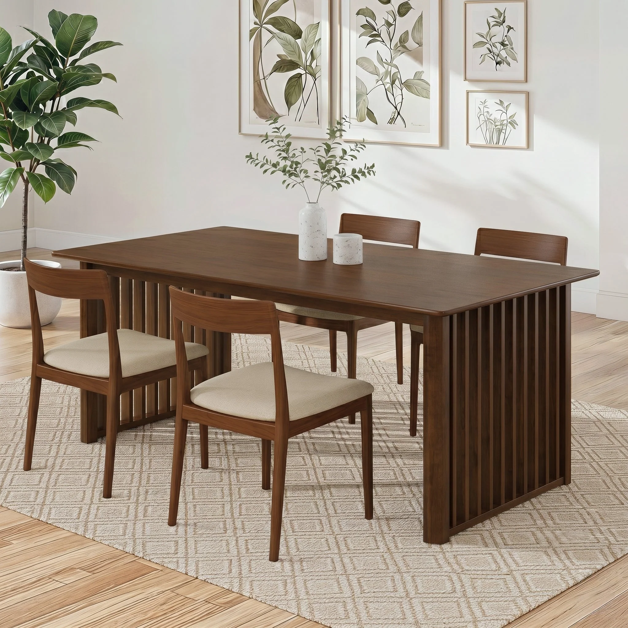 Frontignan Walnut Rectangular Dining Table - Image 6