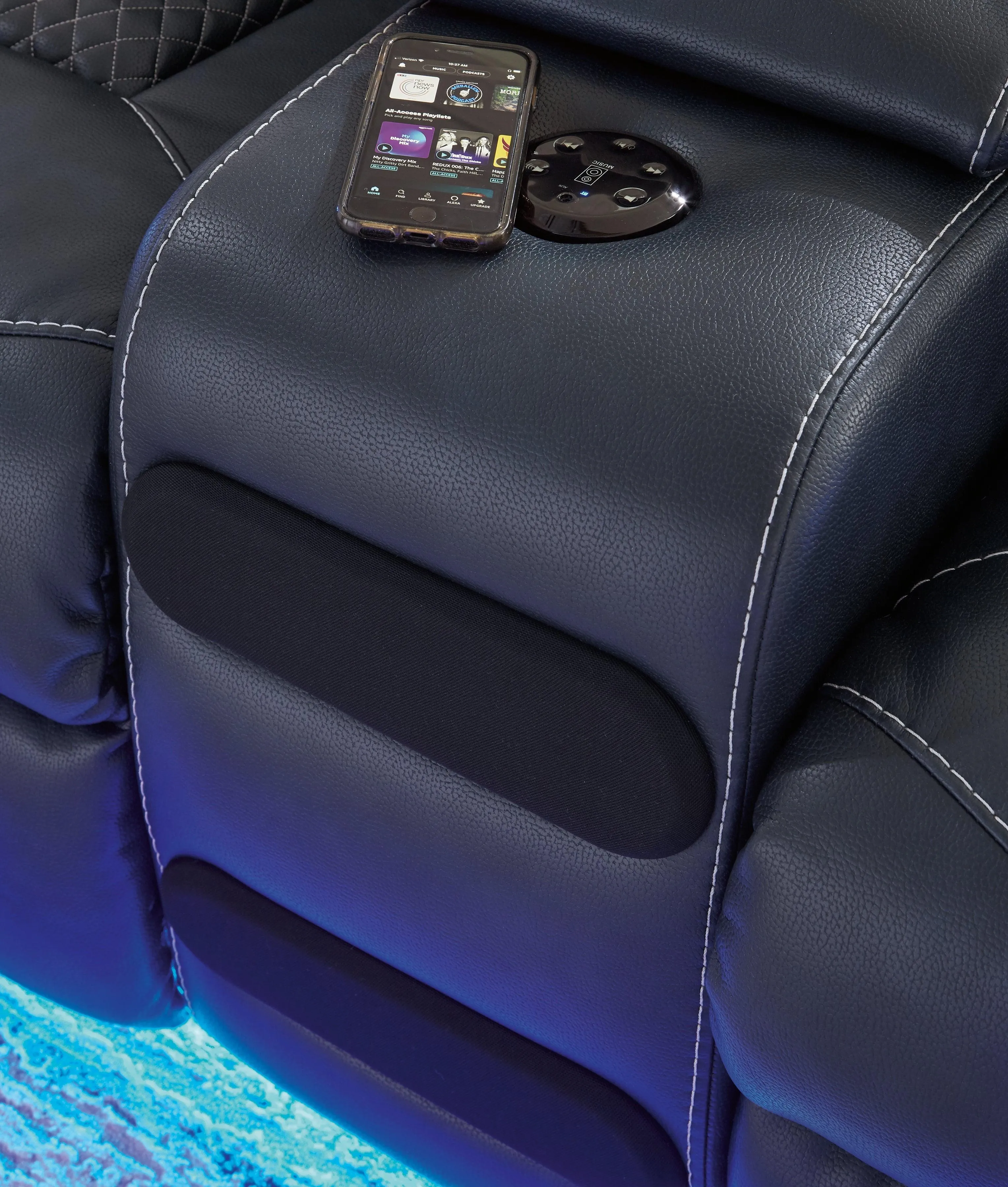 Fyne-Dyme Sapphire Dual Power Reclining Loveseat with Console - Image 8