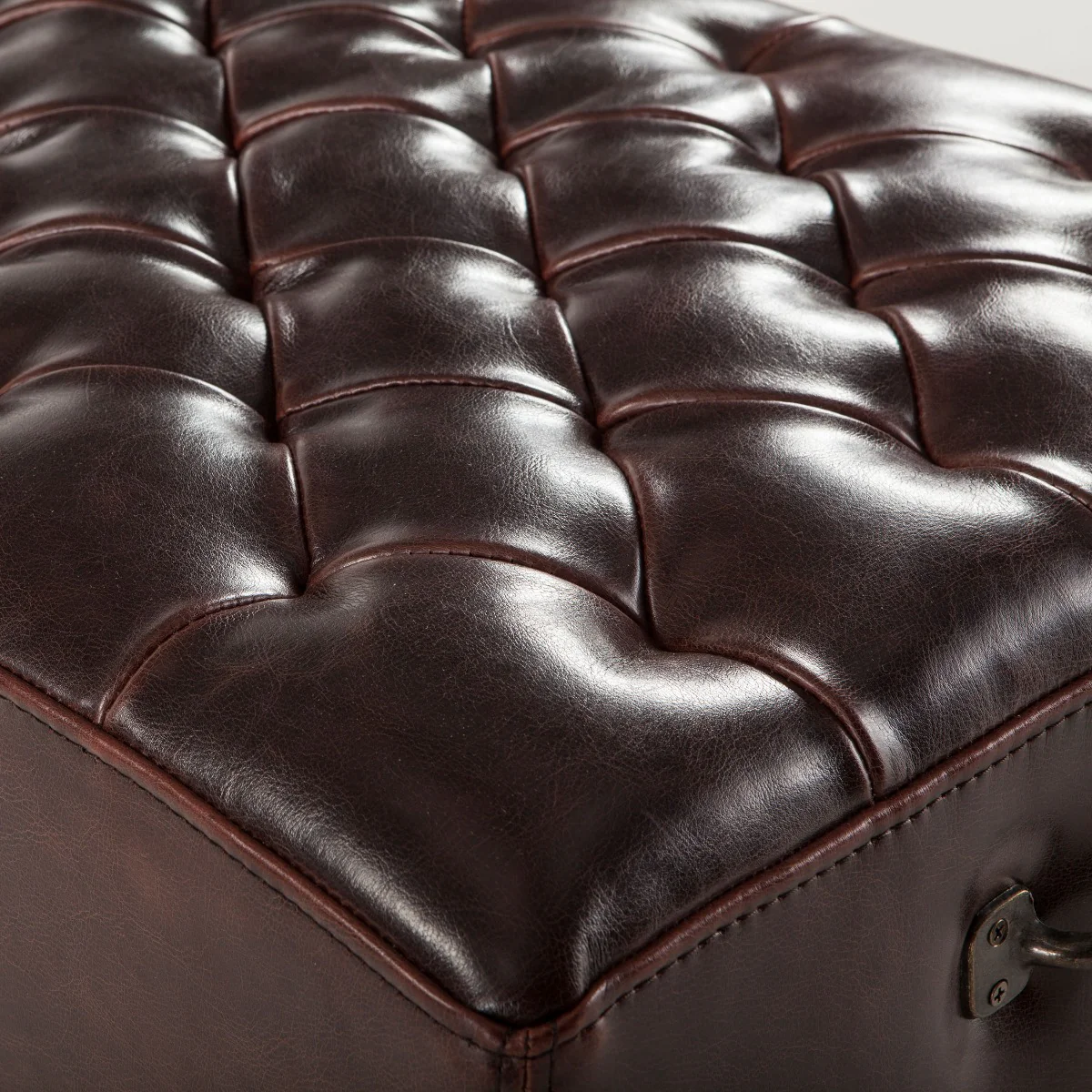 D'Orsay 59" Upholstered Bench in Brown Leather - Image 3
