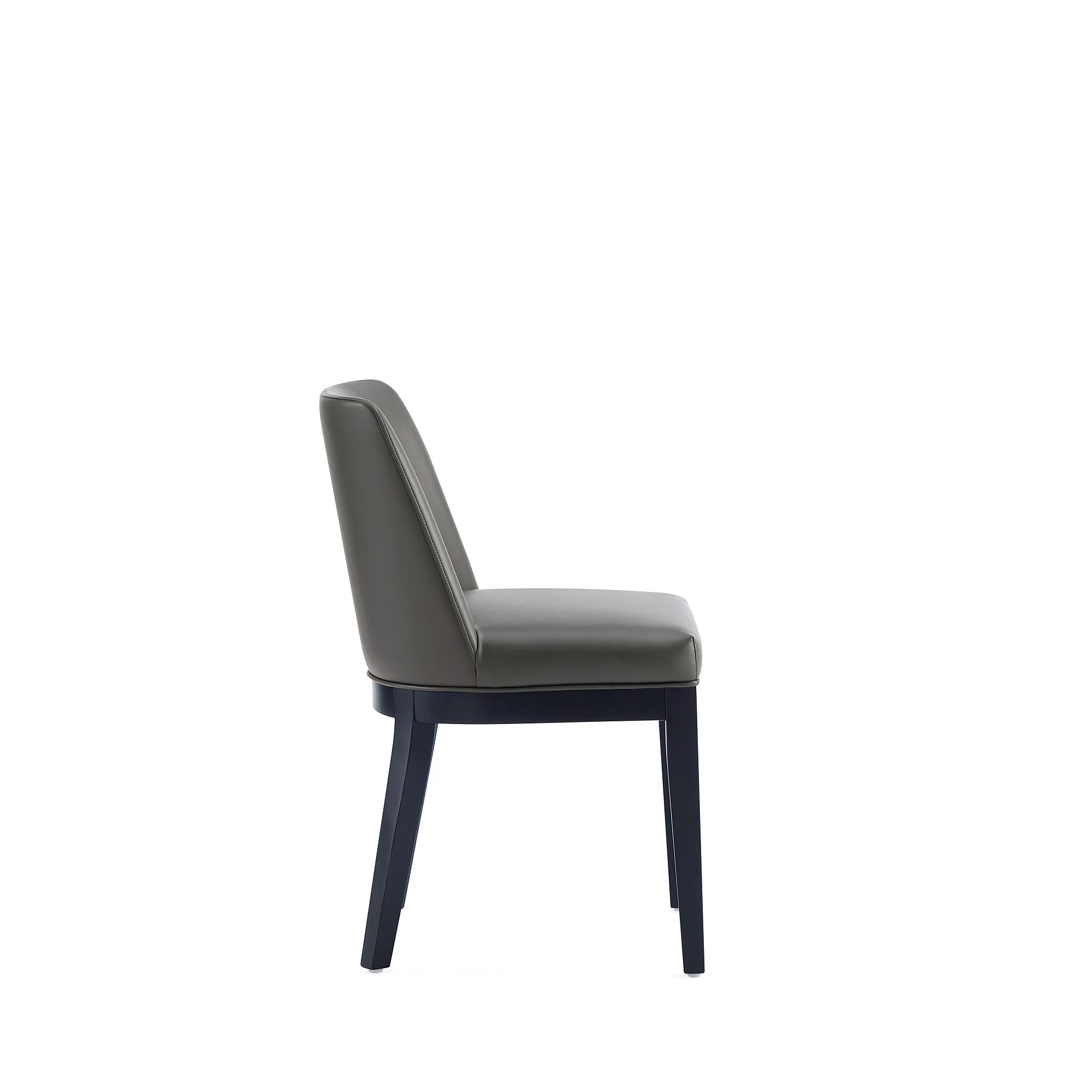 Gansevoort Faux Leather Dining Chair in Pebble Grey (set of 4) - Image 4