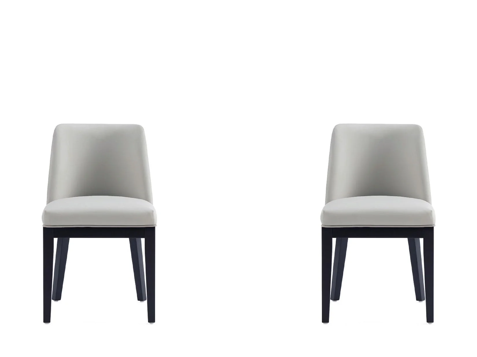 Gansevoort Faux Leather Dining Chair in Stone Grey (set of 2)