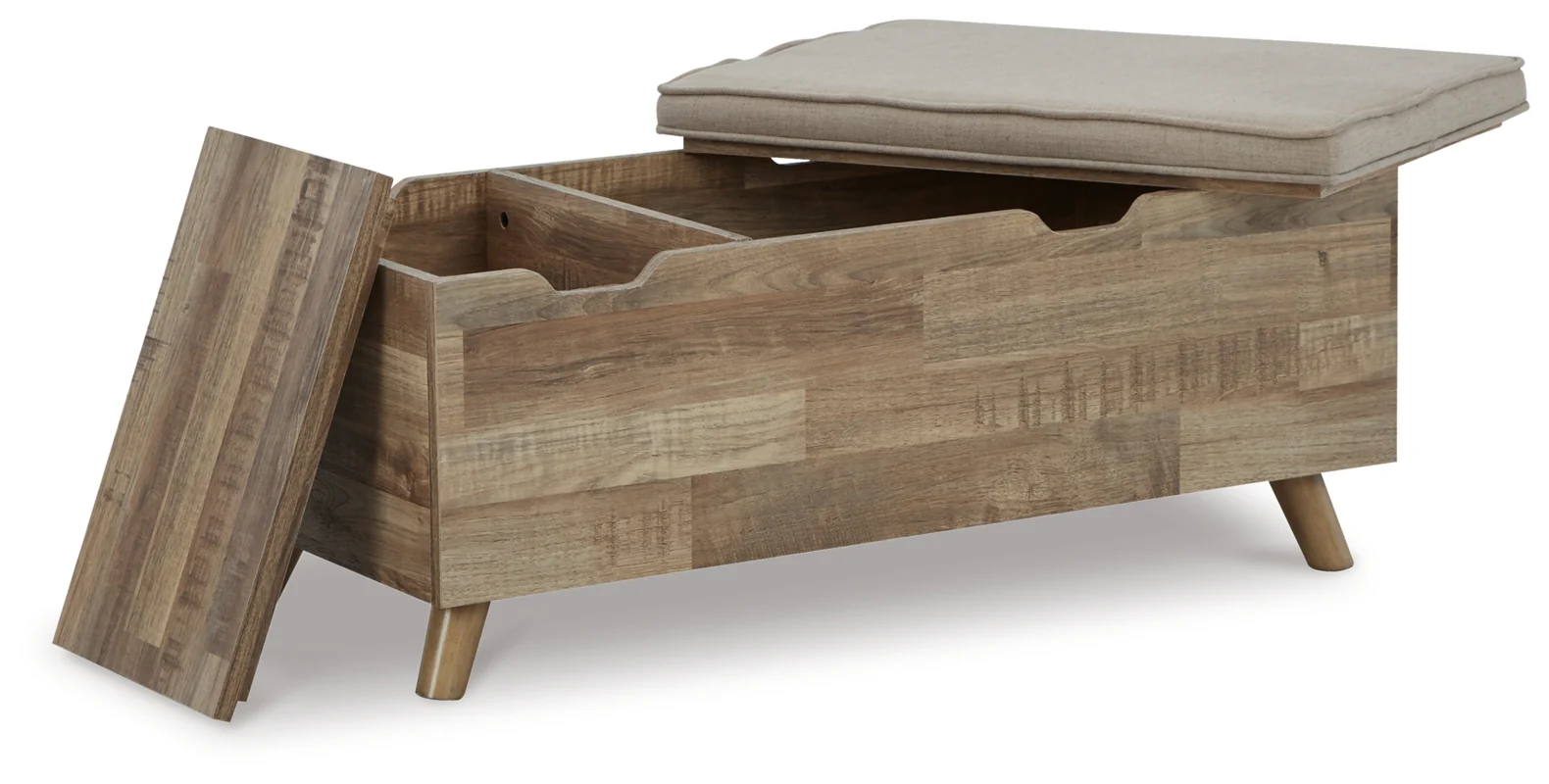 Gerdanet Beige/Brown Storage Bench - Image 4