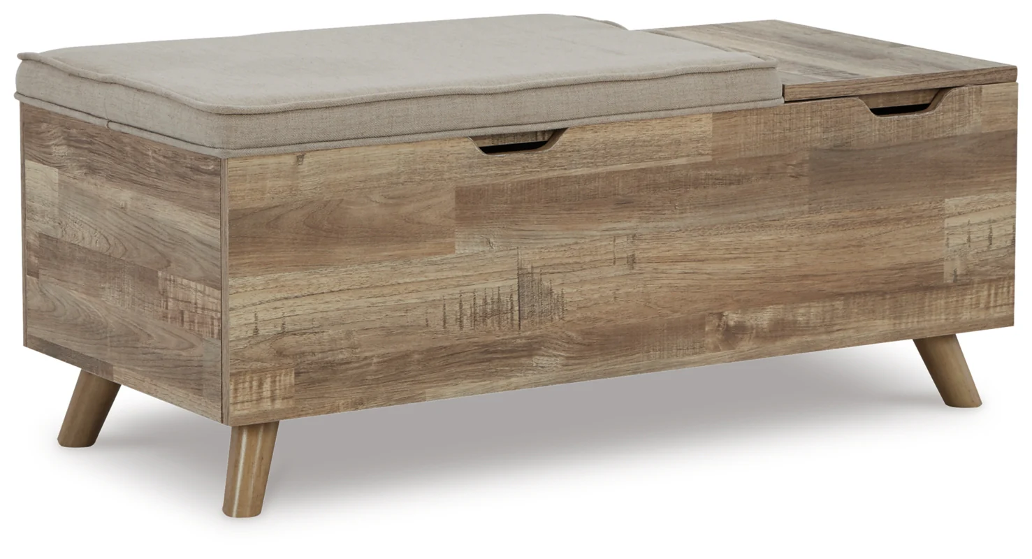 Gerdanet Beige/Brown Storage Bench - Image 6