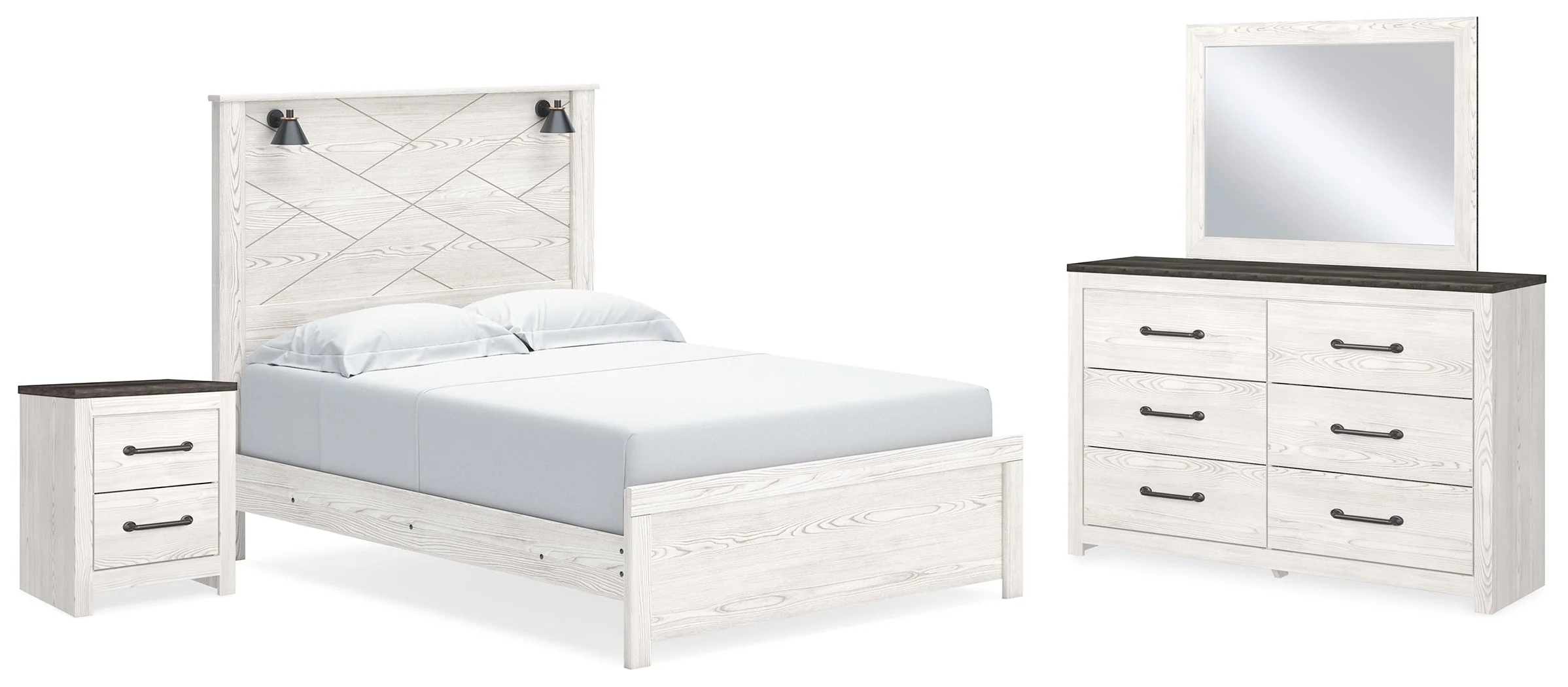 Gerridan White/Gray LED Panel Bedroom Set - Image 30