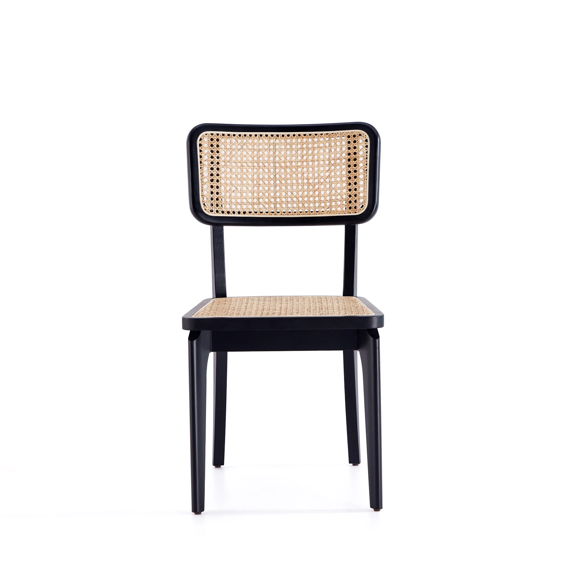 Giverny Dining Chair in Black and Natural Cane (set of 2) - Image 4