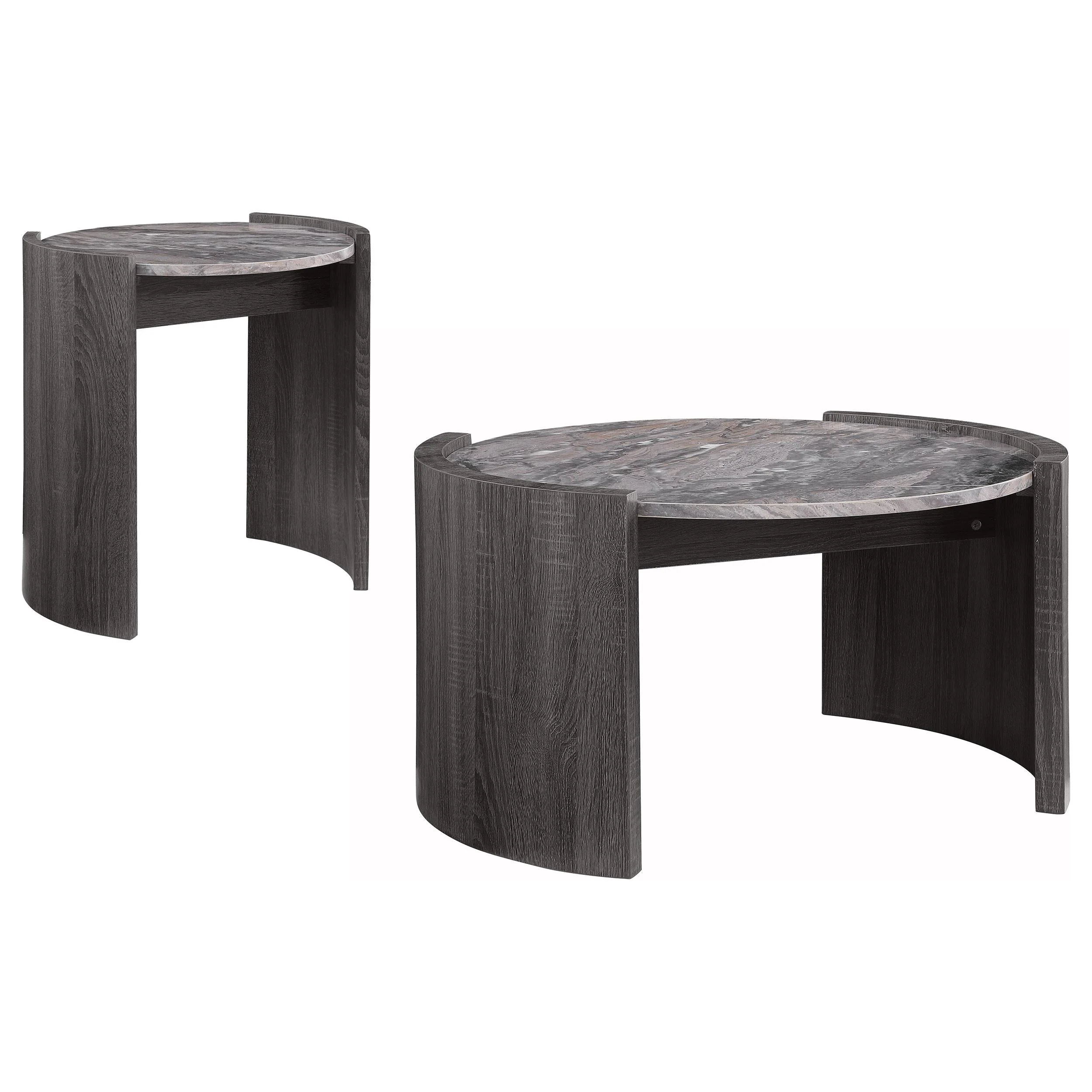 Gladstone Distressed Gray 2-Piece Coffee and End Table Set - Image 2