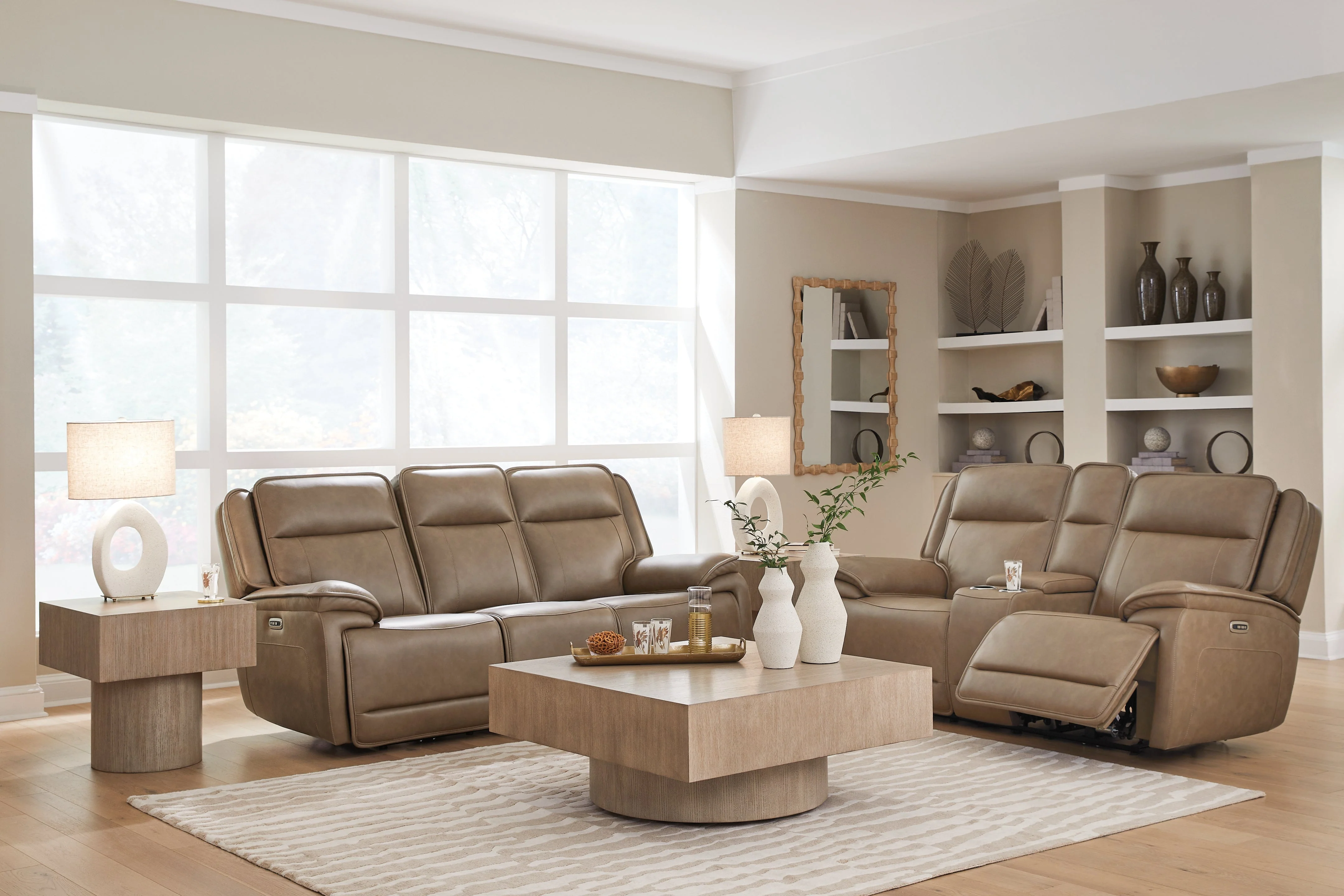 Glencroft Sahara Power Reclining Sofa and Loveseat - Image 3