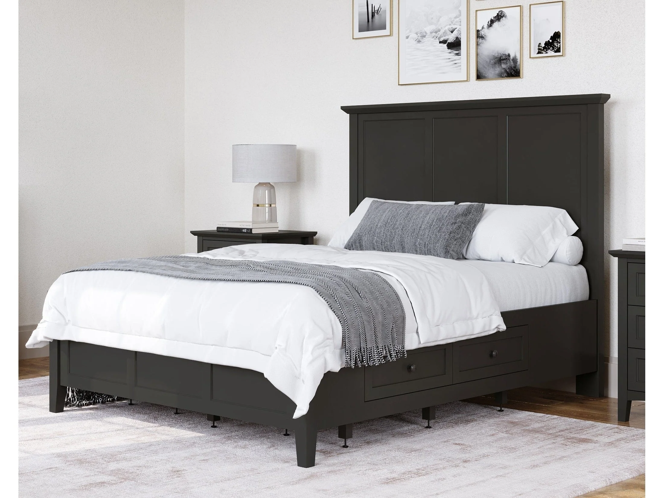Grace Four Drawer California King Platform Storage Bed in Raven Black