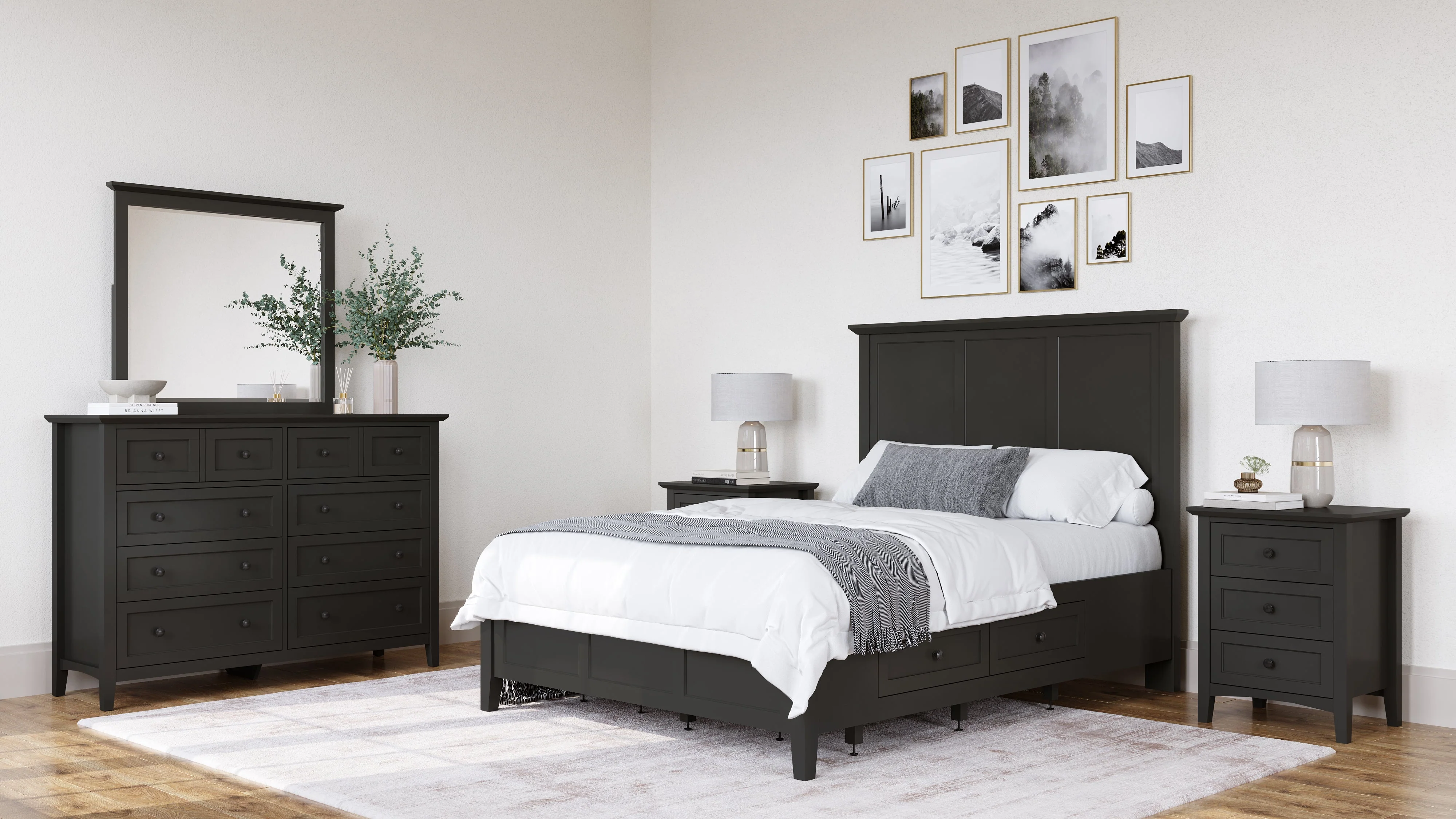 Grace Four Drawer Queen Platform Storage Bed in Raven Black - Image 12