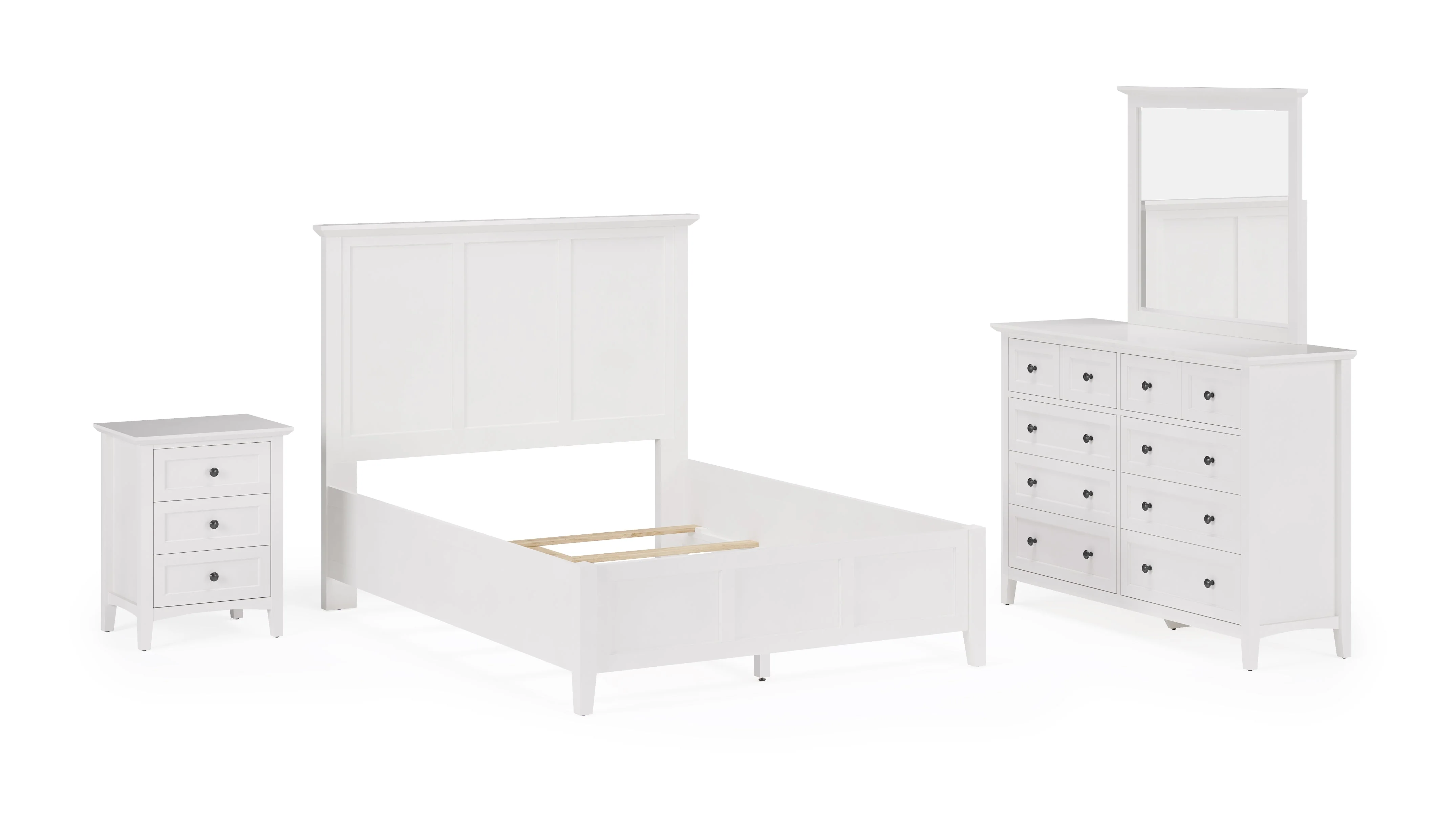 Grace Three California King Panel Bed in Snowfall White - Image 12