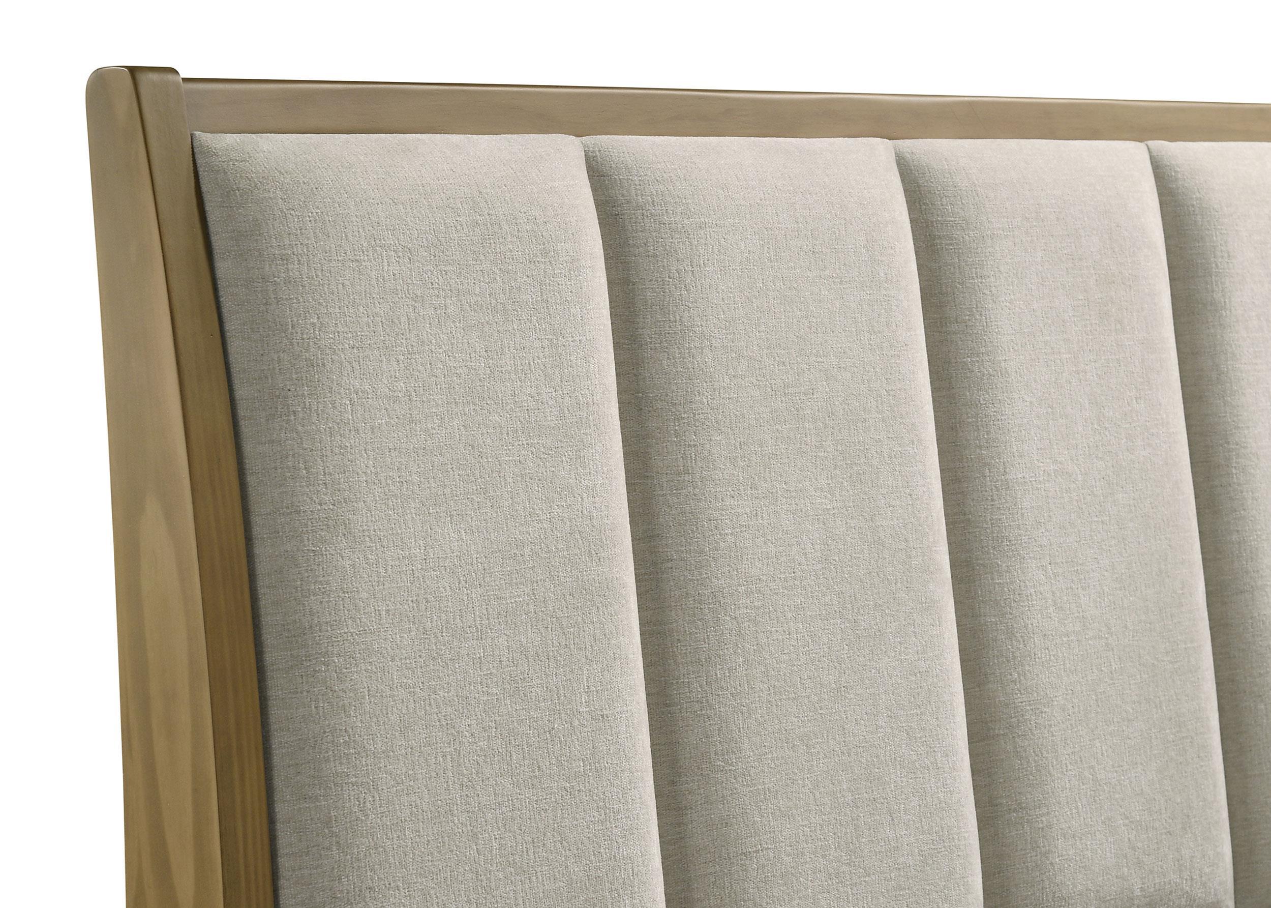 Granada Natural Pine Upholstered Queen Panel Bed - Image 6