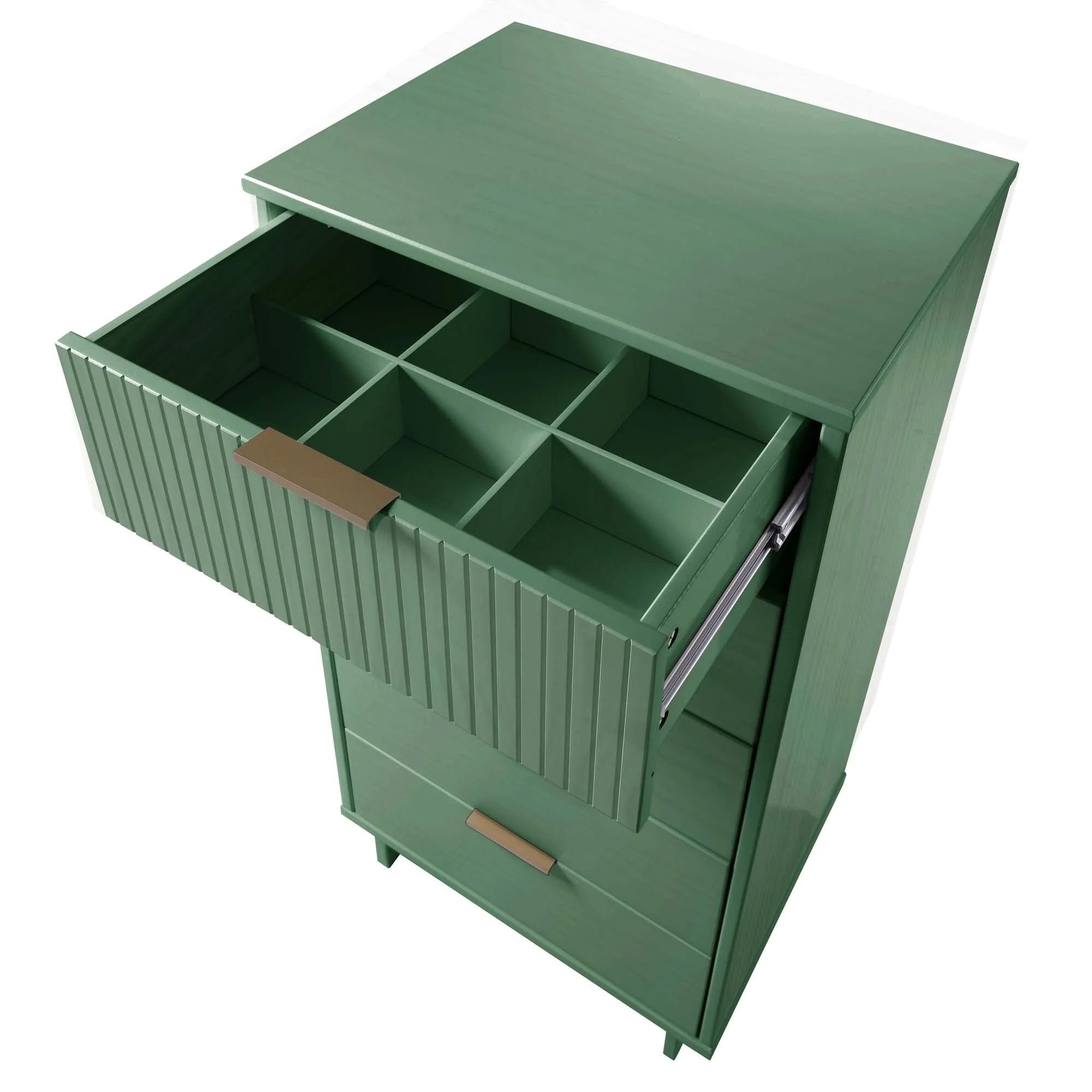 Granville 2-Piece Tall Narrow and Standard Dresser Set in Sage Green - Image 14