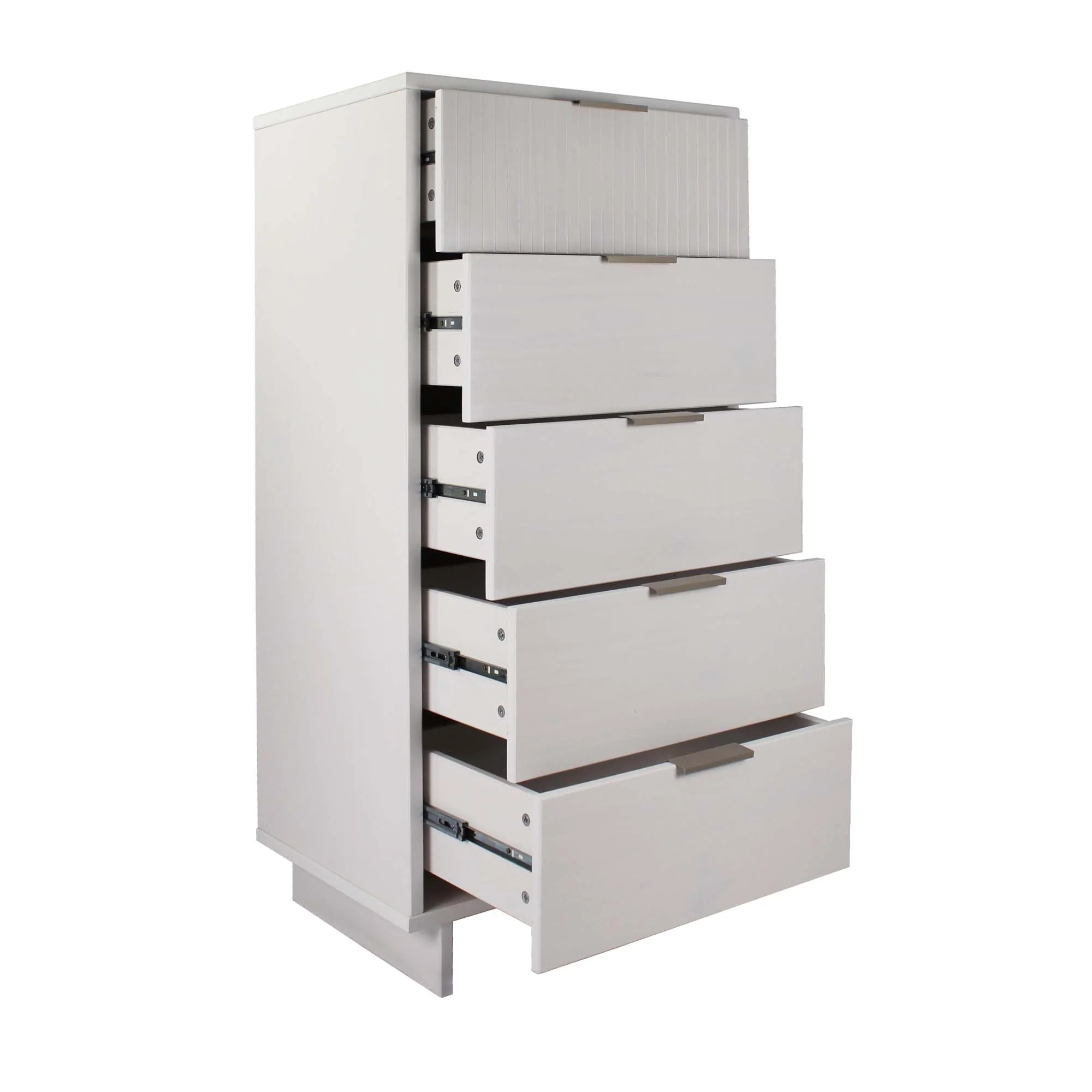 Granville 2-Piece Tall Narrow and Standard Dresser Set in White - Image 13