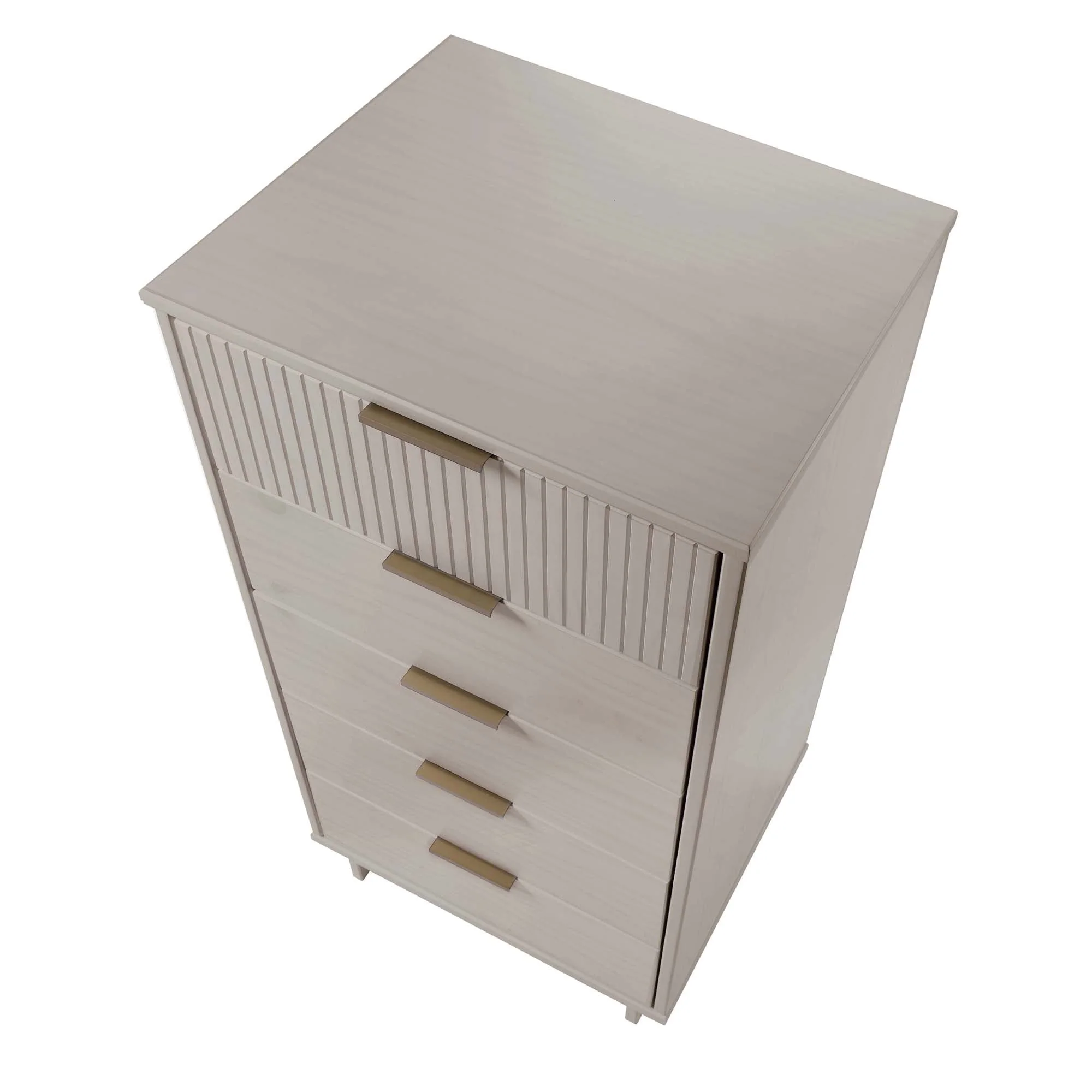 Granville 3-Piece Tall Narrow Chest, Double Dresser and Nightstand Set in Light Grey - Image 13