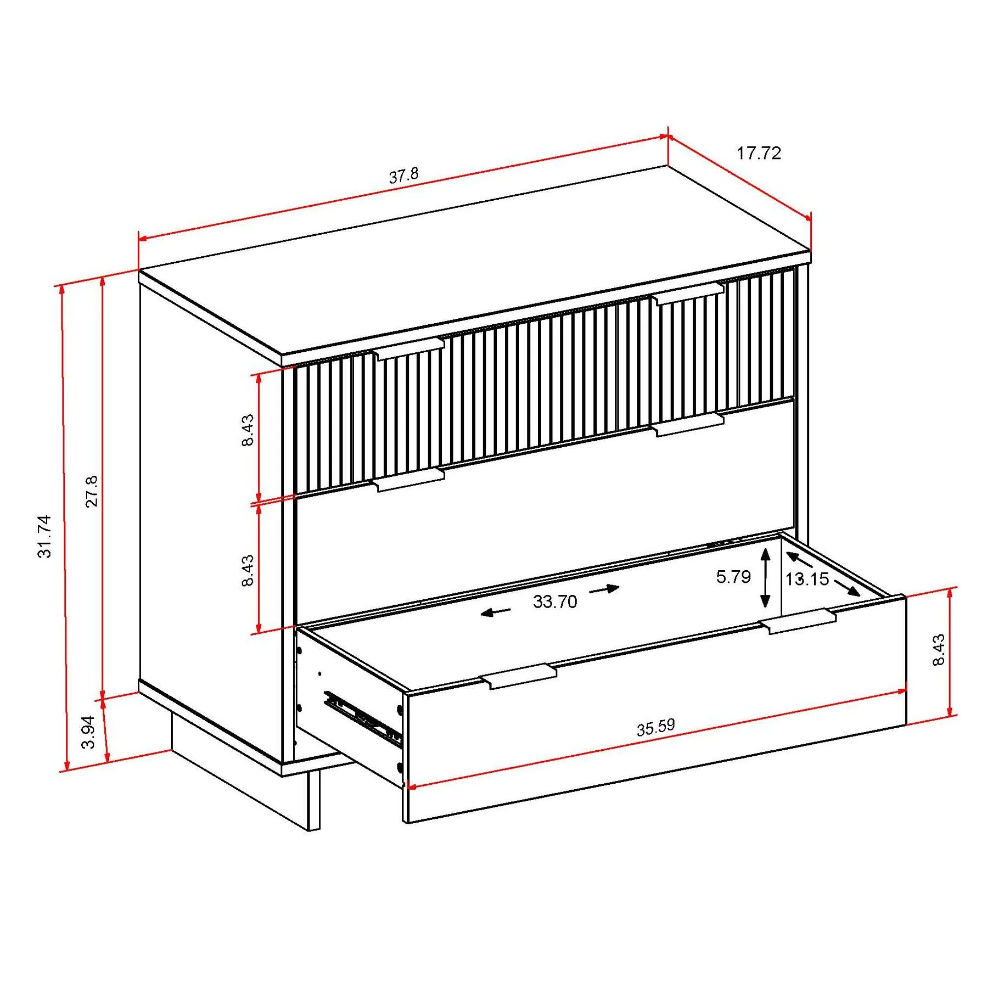 Granville 38.18 Standard Dresser in Black - Image 3