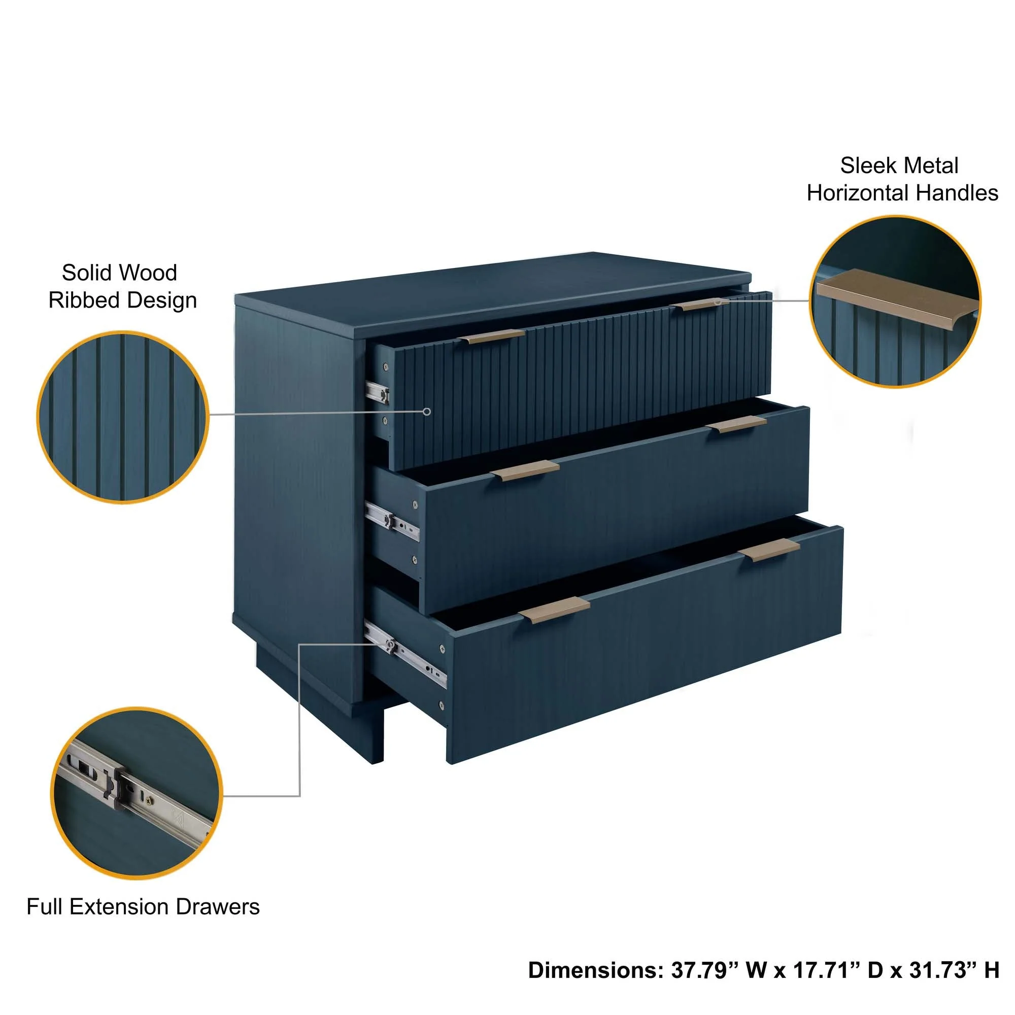 Granville 38.18 Standard Dresser in Midnight Blue - Image 4