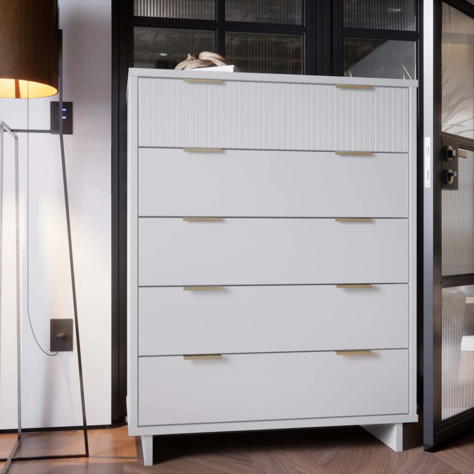 Granville 45.27 Tall Dresser in White - Image 2
