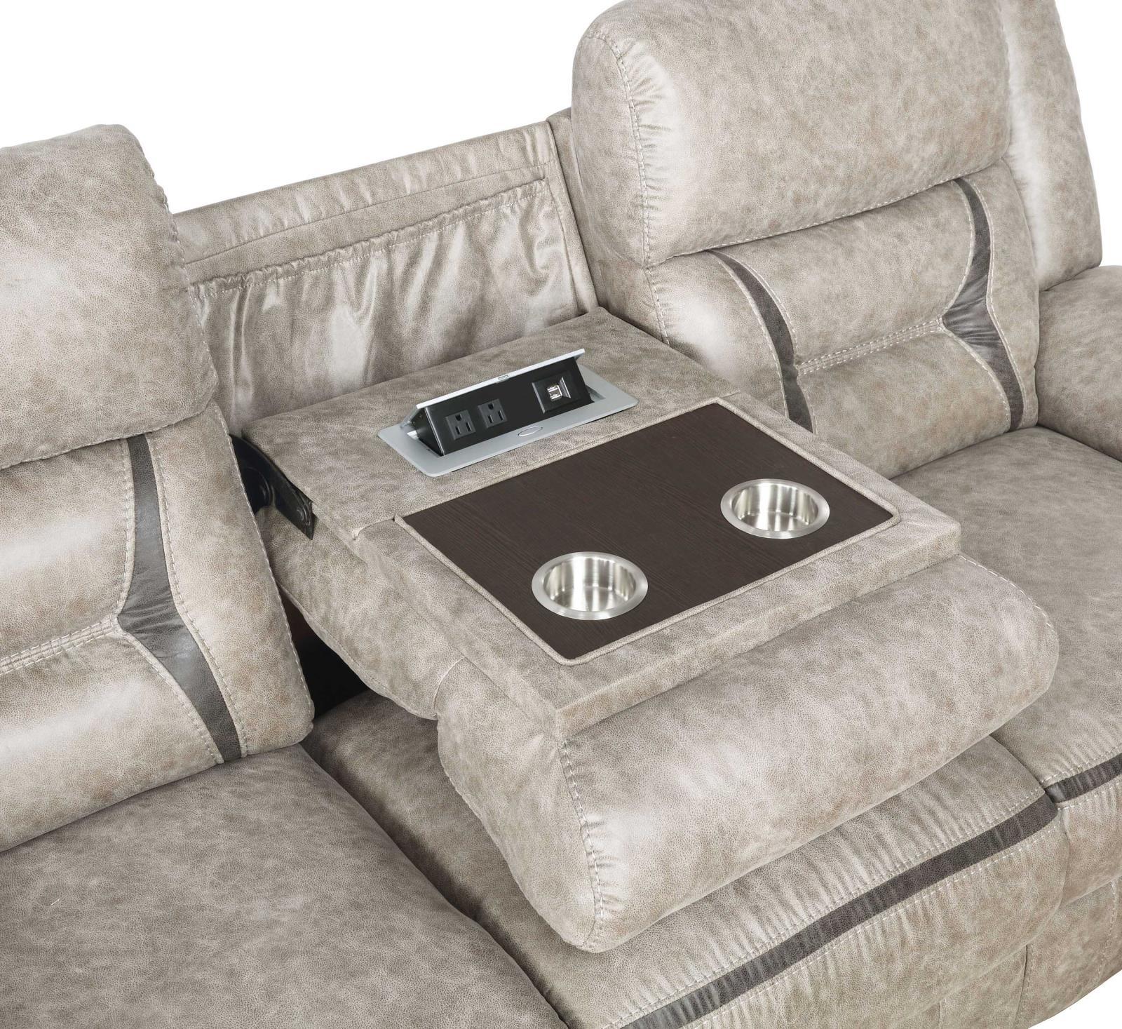 Greer Upholstered Tufted Back Motion Sofa - Image 5