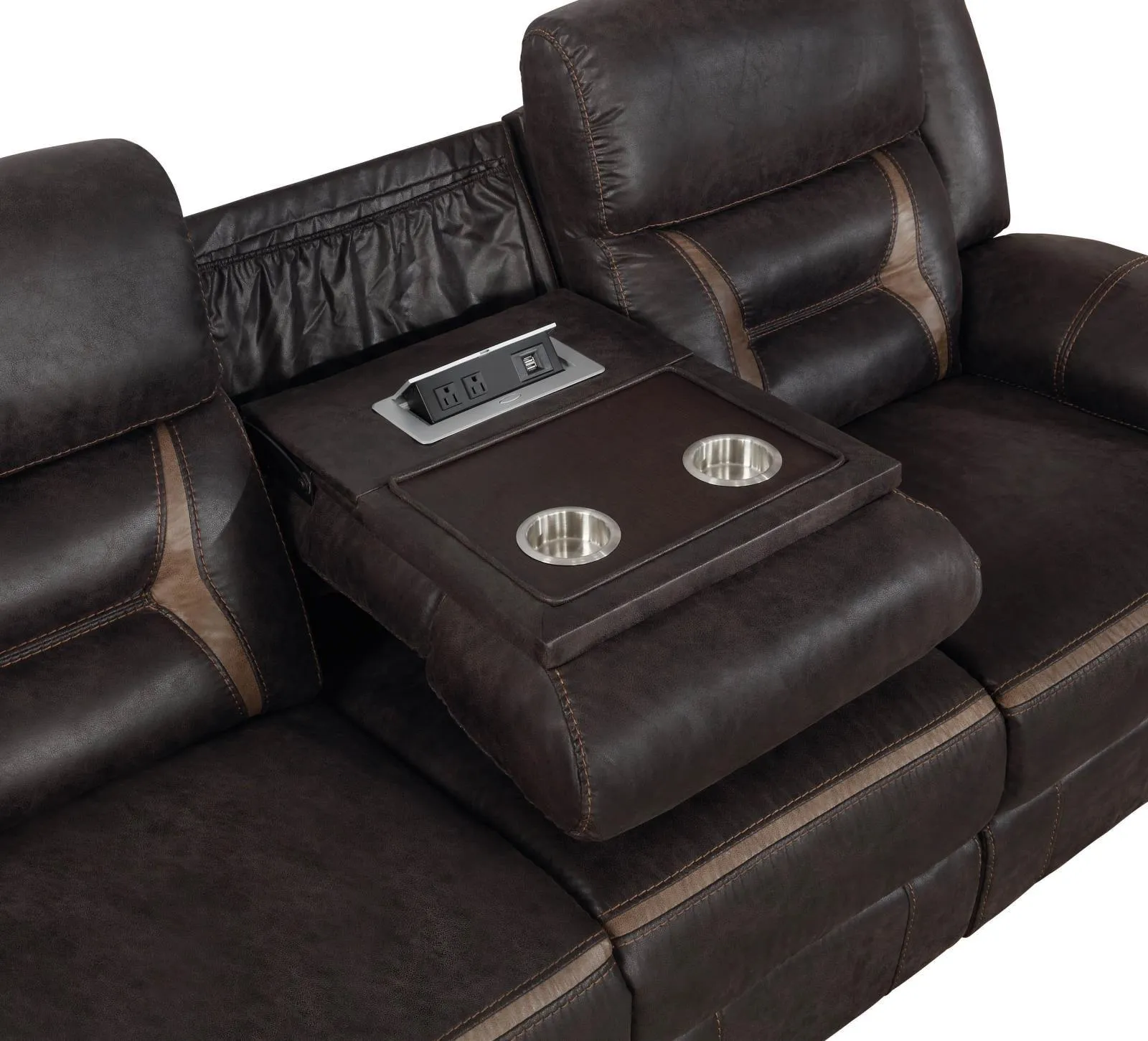Greer Upholstered Tufted Back Motion Sofa - Image 5