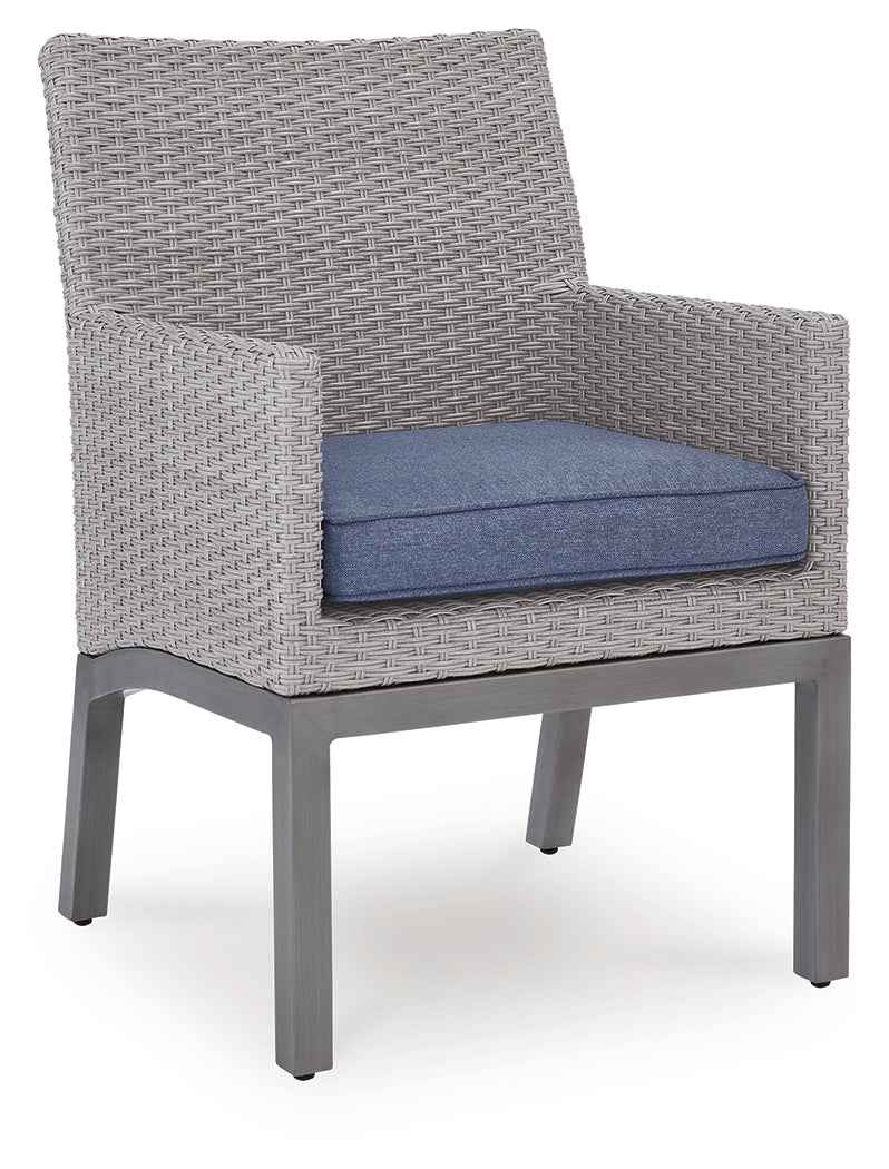 Half Moon Beach Blue/Gray Outdoor Arm Chair with Cushion (Set of 2) - Image 3