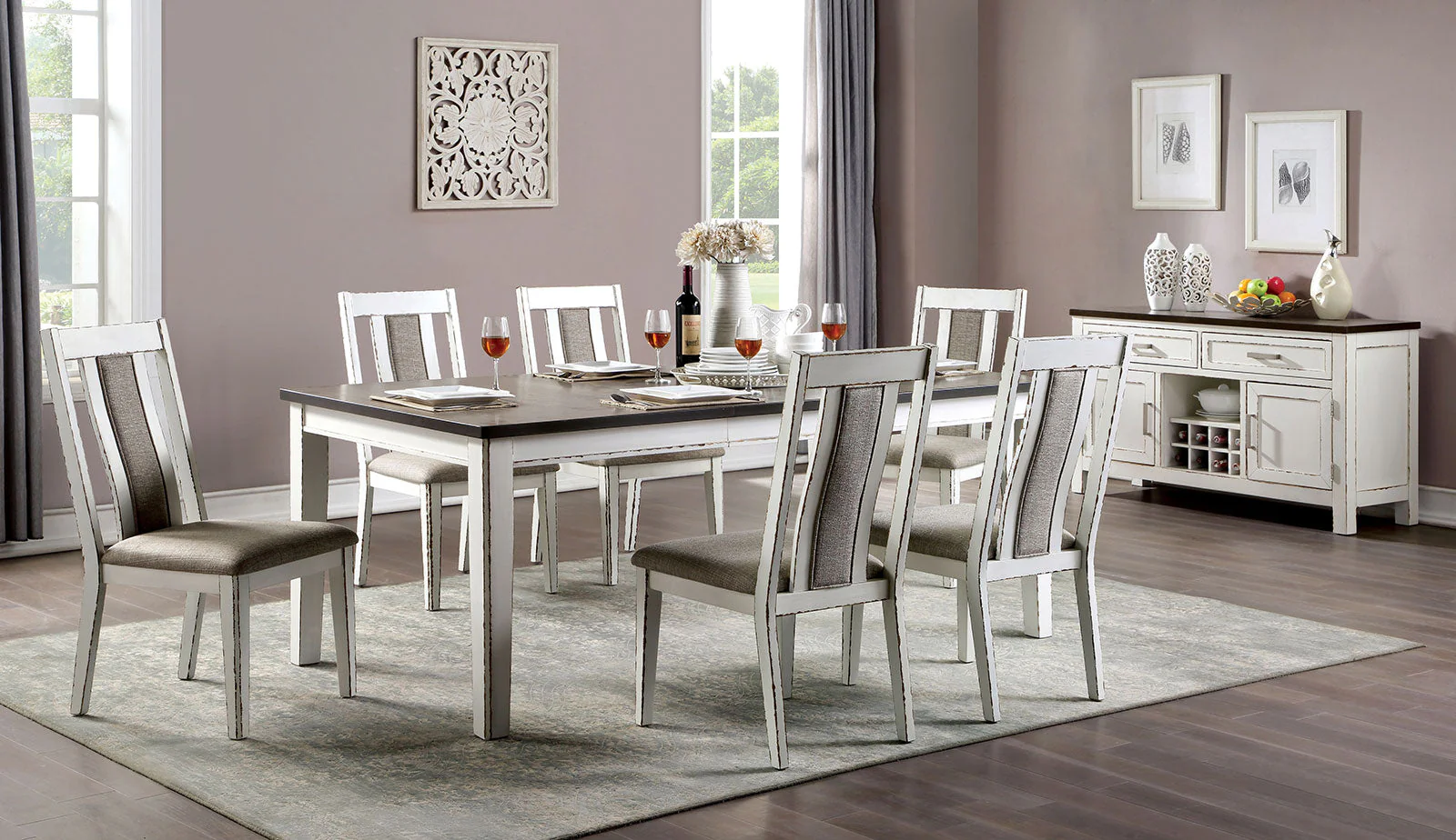 Halsey Weathered White/Warm Gray Side Chair - Image 2