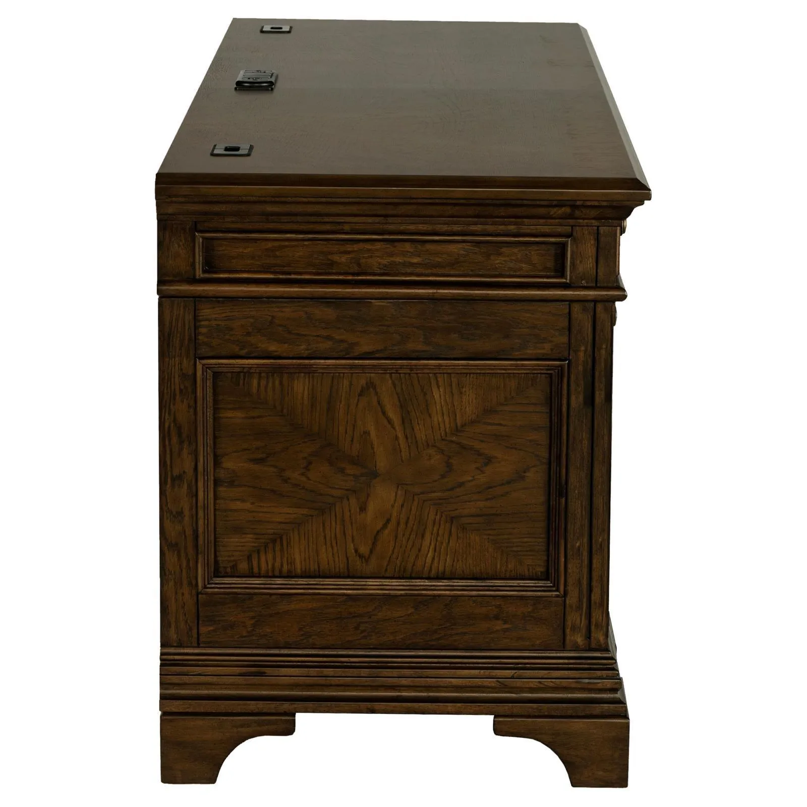Hartshill Burnished Oak Credenza with Power Outlet - Image 7