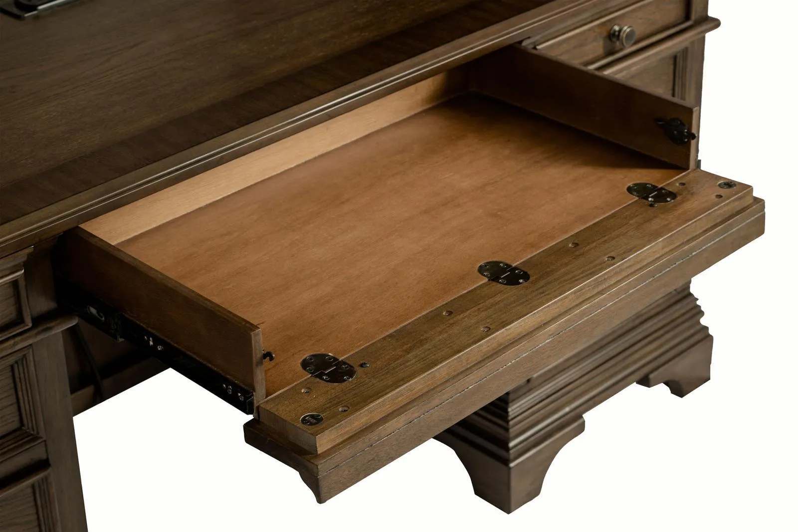 Hartshill Burnished Oak Credenza with Power Outlet - Image 9