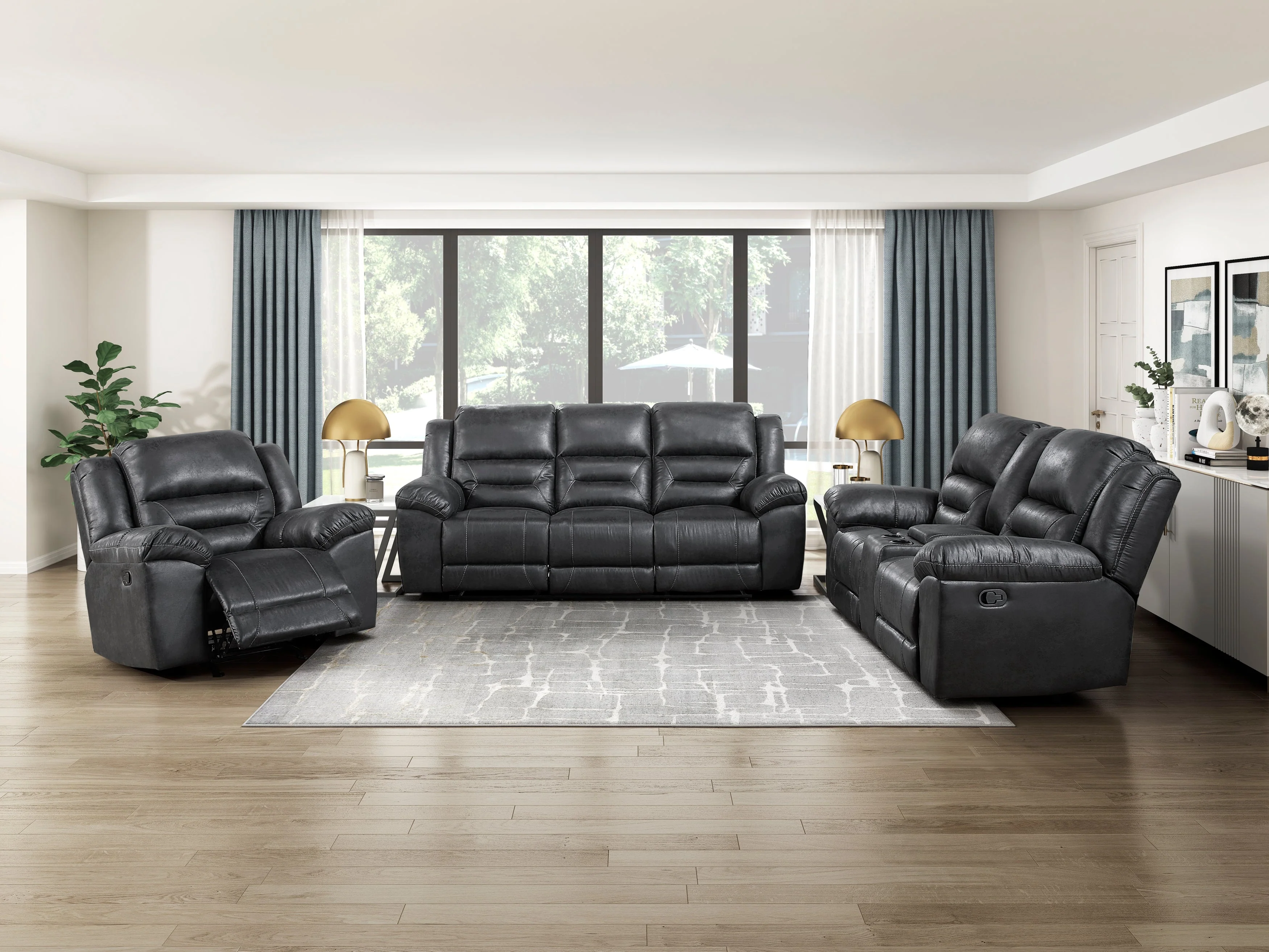 Hazen Black Rocker Reclining Chair - Image 2