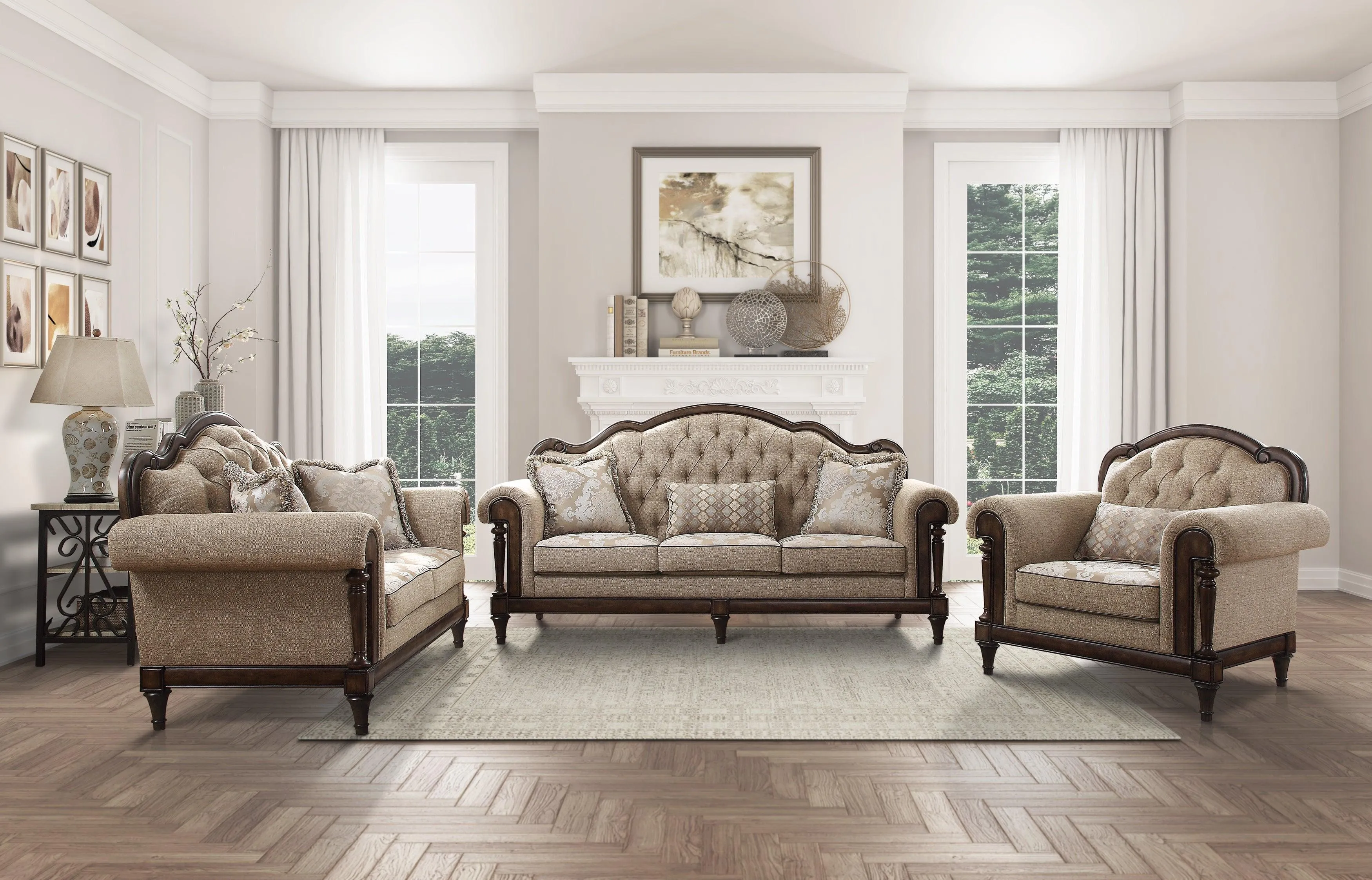 Heath Court Brown Oak Sofa - Image 3