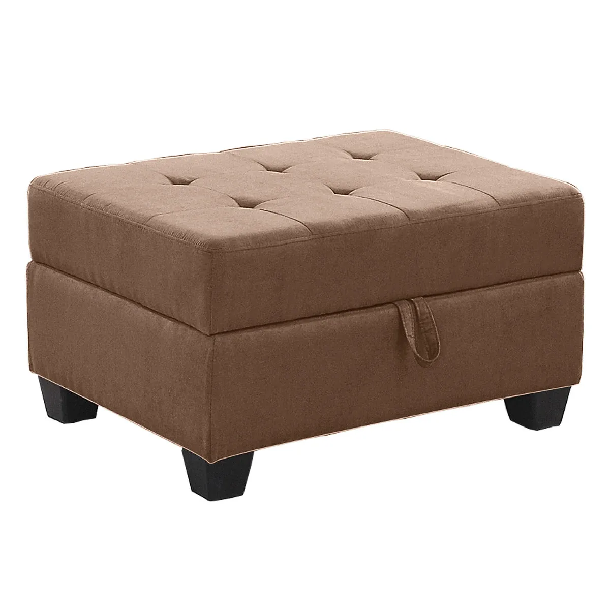 Heights Chocolate Brown  Reversible Sectional with Storage Ottoman - Image 4