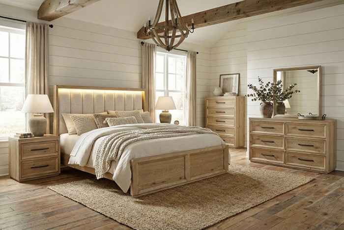 Helios Natural 5-Piece Queen Bedroom Set