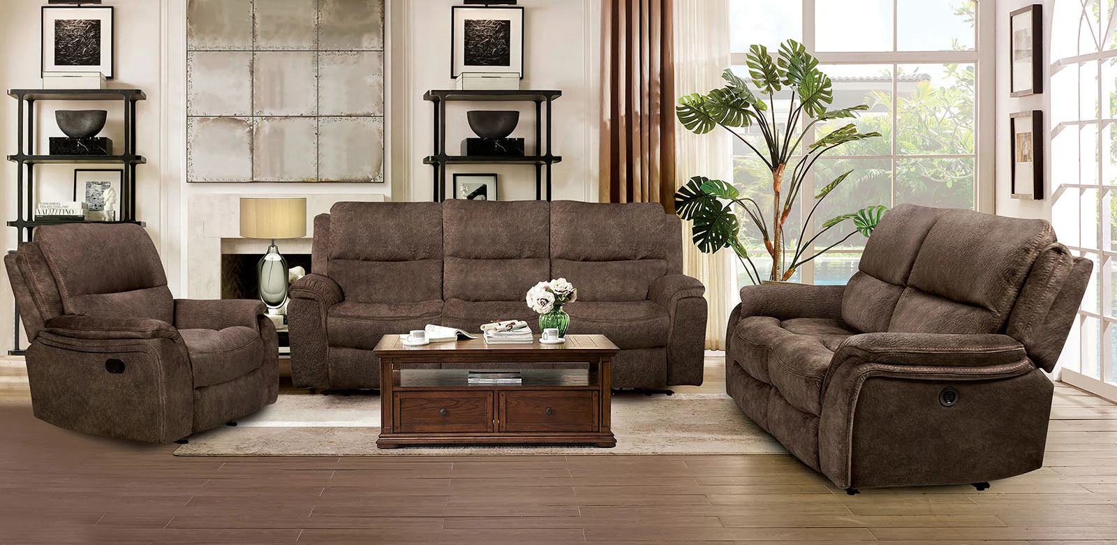 Henricus Dark Brown Glider Recliner - Image 2