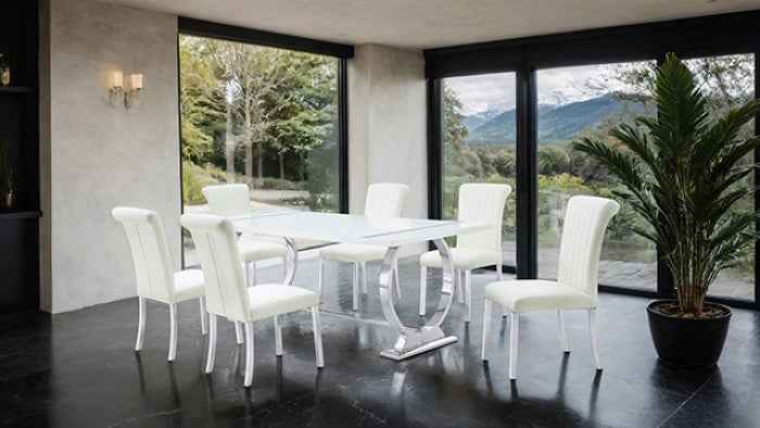 Holbaek Silver/White 80 5-Piece Dining Room Set - Image 2