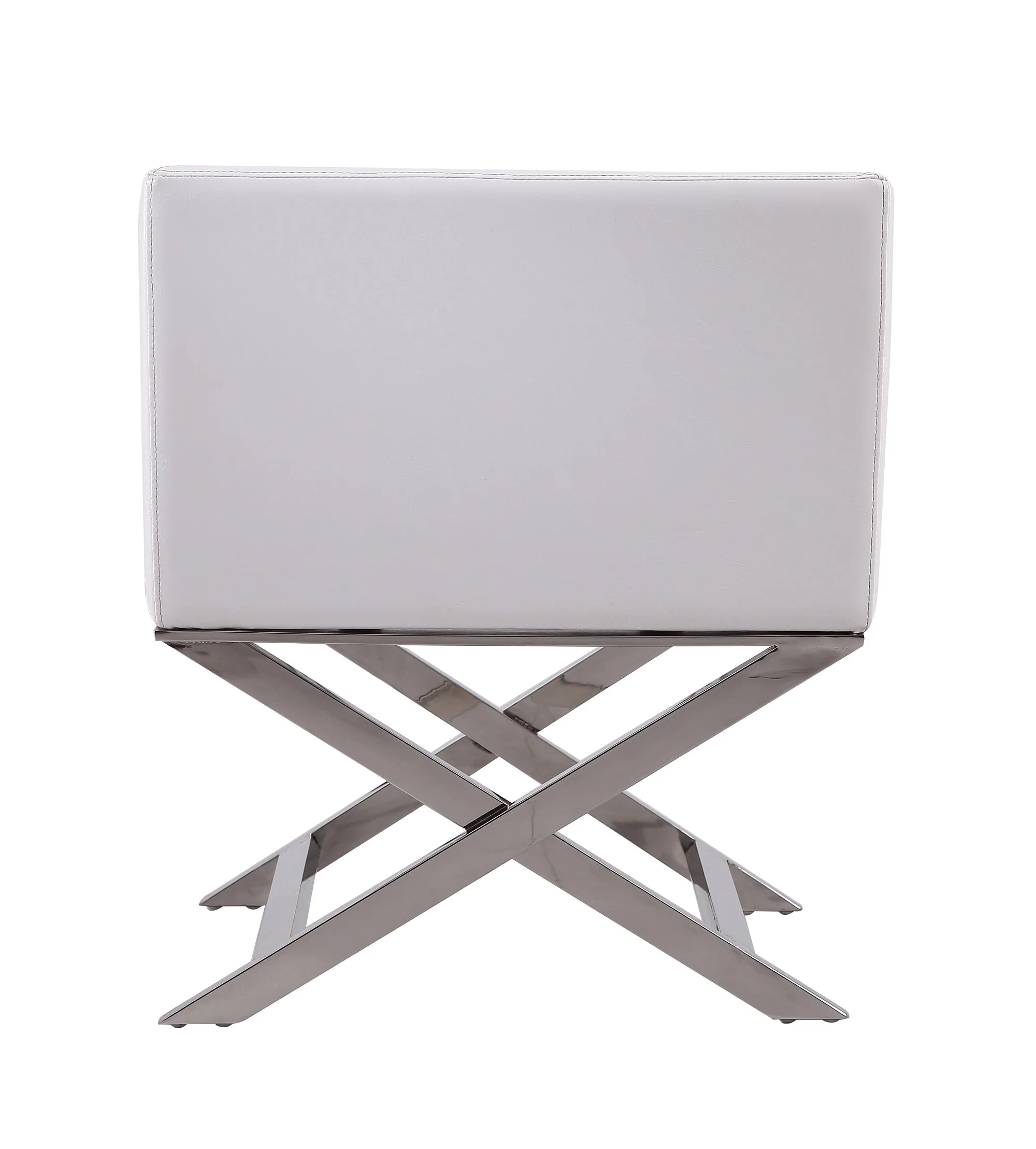 Hollywood Lounge Accent Chair in White and Polished Chrome - Image 7