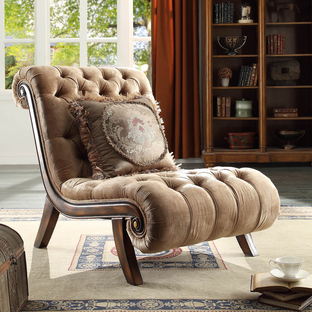 Homey Design HD-1631 Dark Red Mahogany w/ Antique Gold 3-Piece Set - Image 2