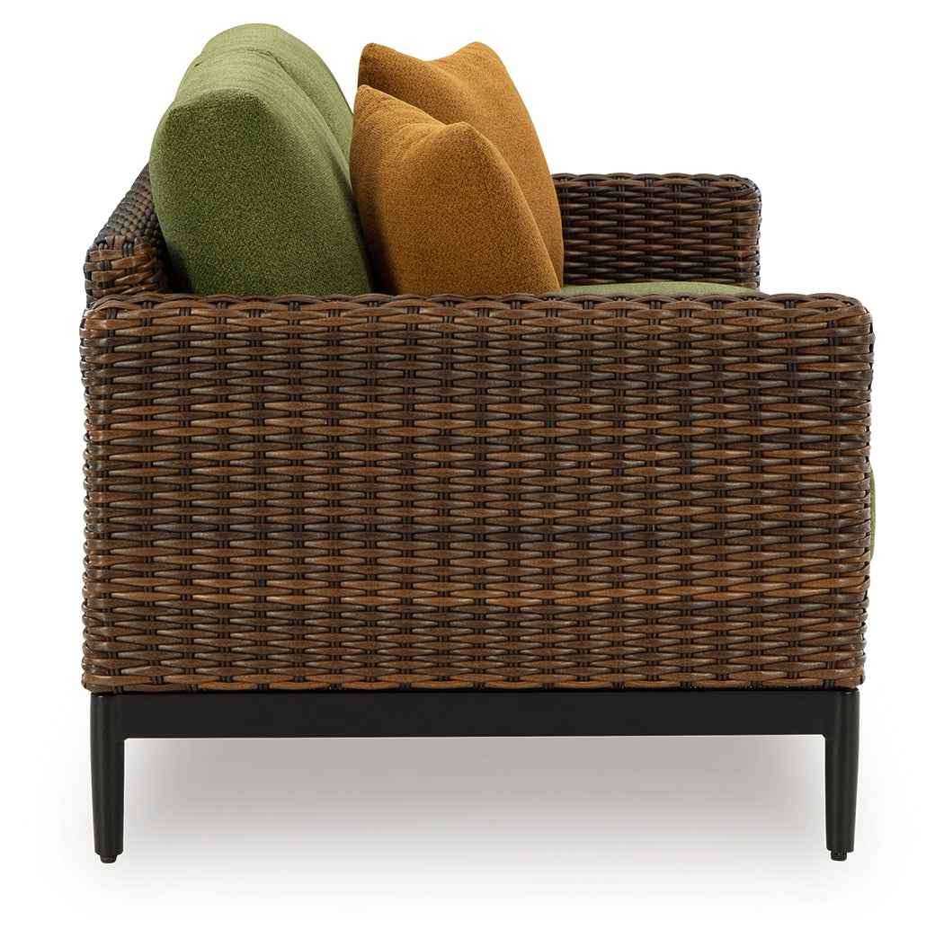 Horizon Hall Brown/Green Outdoor Sofa and Loveseat - Image 4