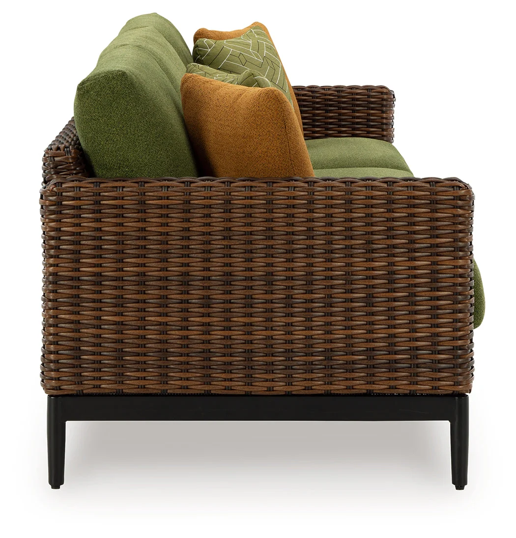 Horizon Hall Brown/Green Outdoor Sofa and Loveseat - Image 8