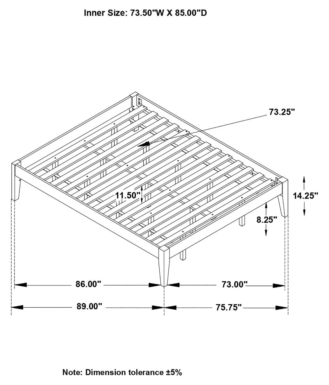 Hounslow Platform California King Bed Black - Image 8
