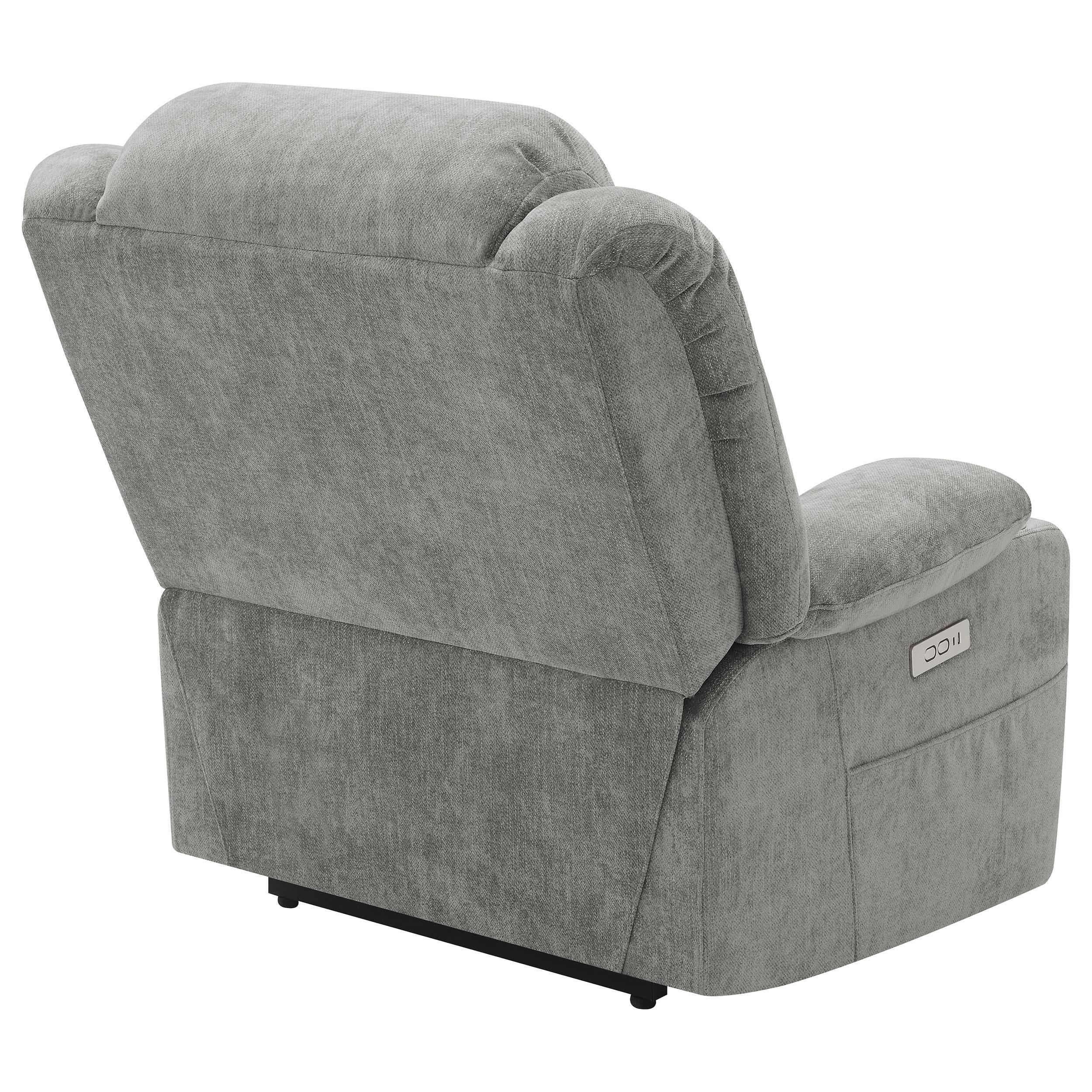 Houston Grey Upholstered Power Lift Recliner Chai - Image 10