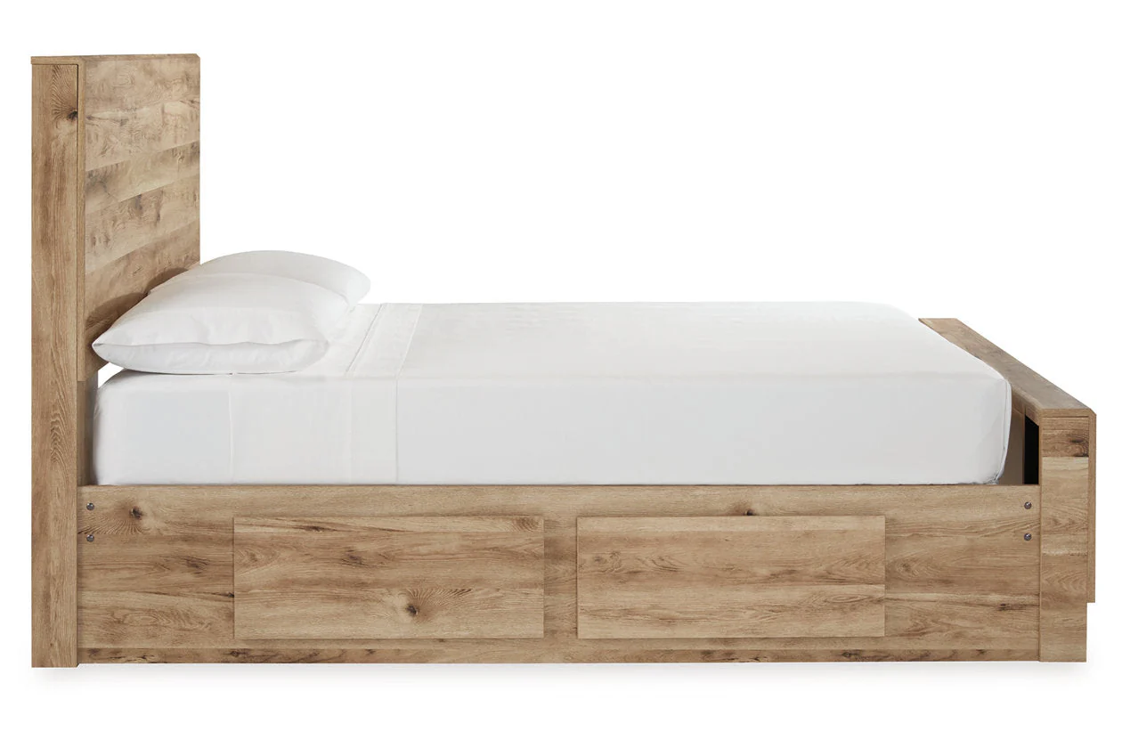 Hyanna Tan Brown Full Storage Platform Bed with 4 Drawers - Image 3