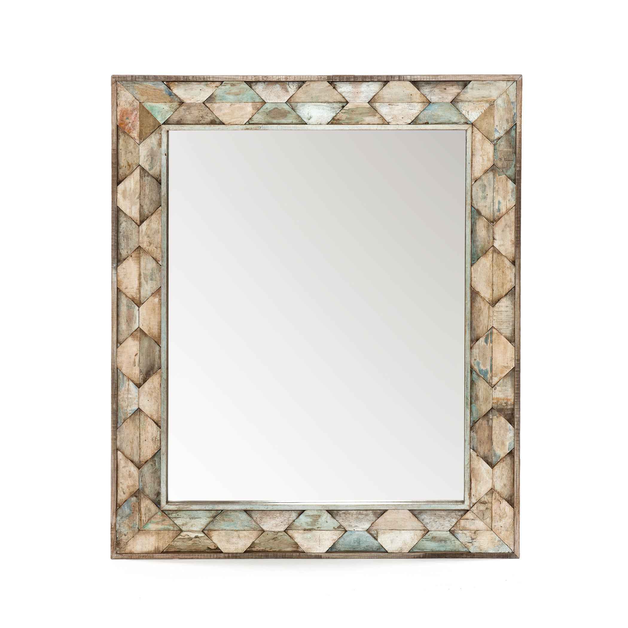Ibiza 37" Mirror in Vintage Teal Reclaimed Wood