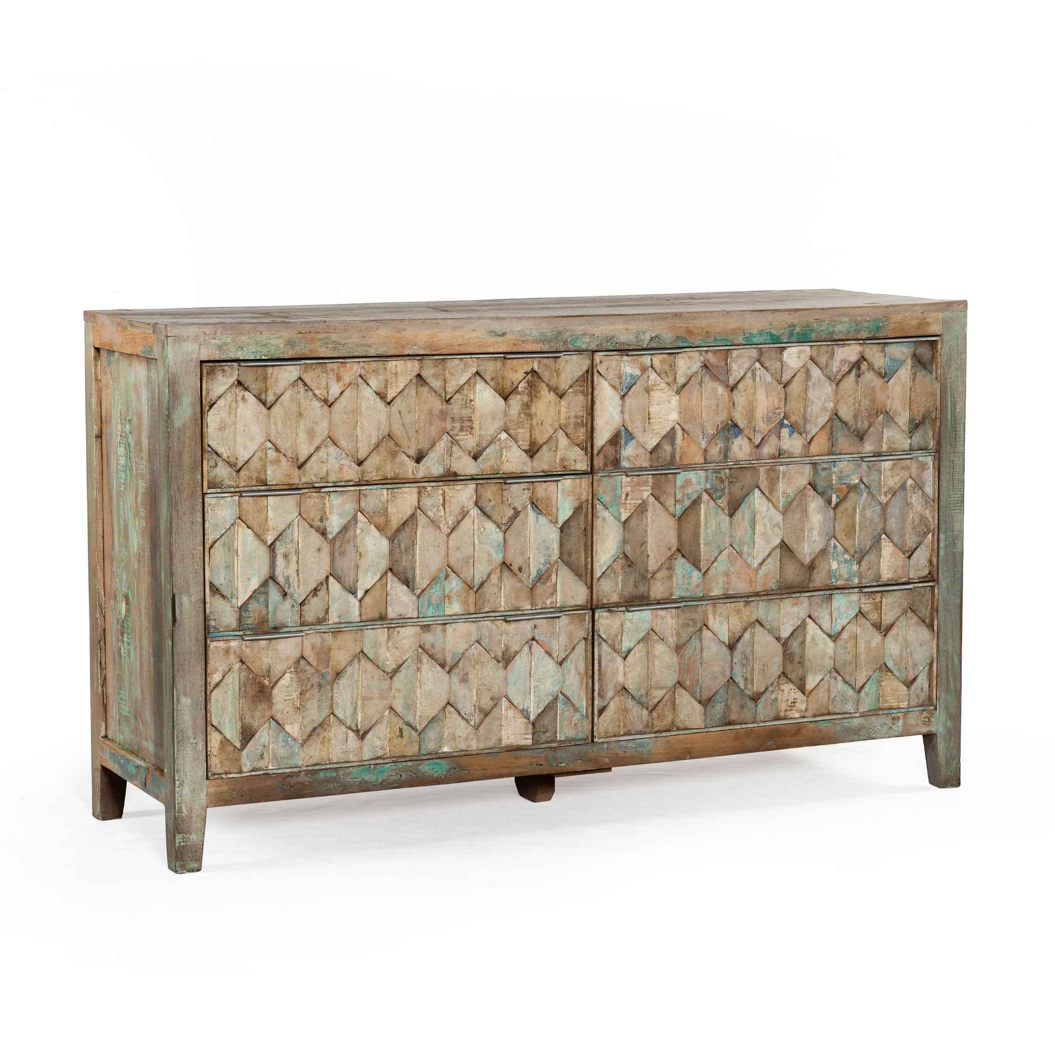 Ibiza 57" Dresser in Vintage Teal Reclaimed Wood - Image 9