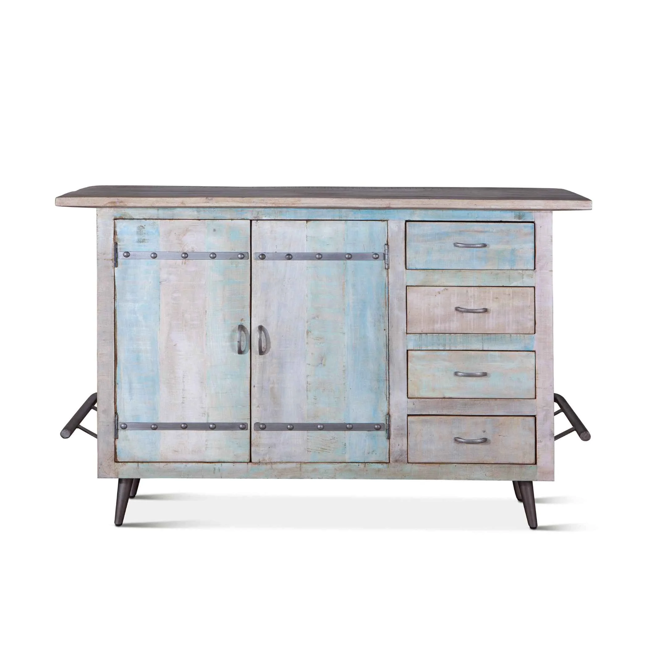 Ibiza 62" Bar in Vintage Teal Reclaimed Wood