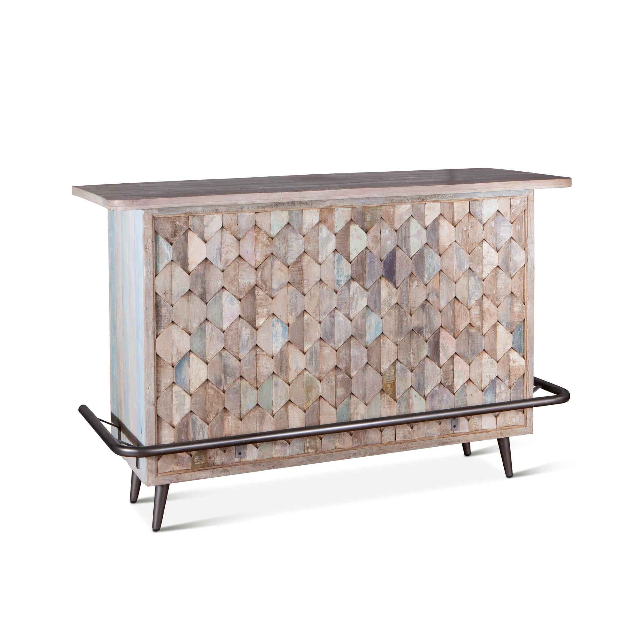 Ibiza 62" Bar in Vintage Teal Reclaimed Wood - Image 10