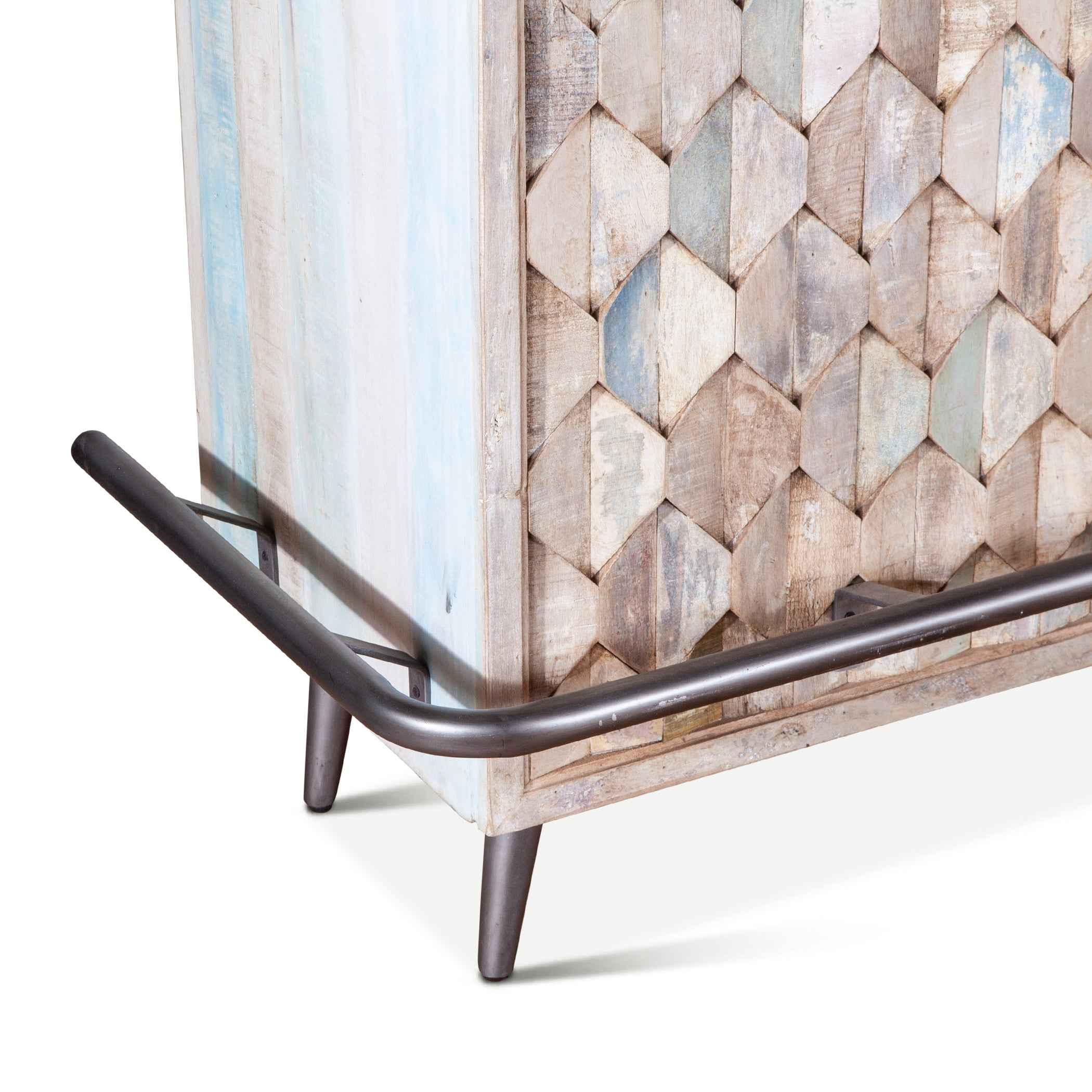 Ibiza 62" Bar in Vintage Teal Reclaimed Wood - Image 12